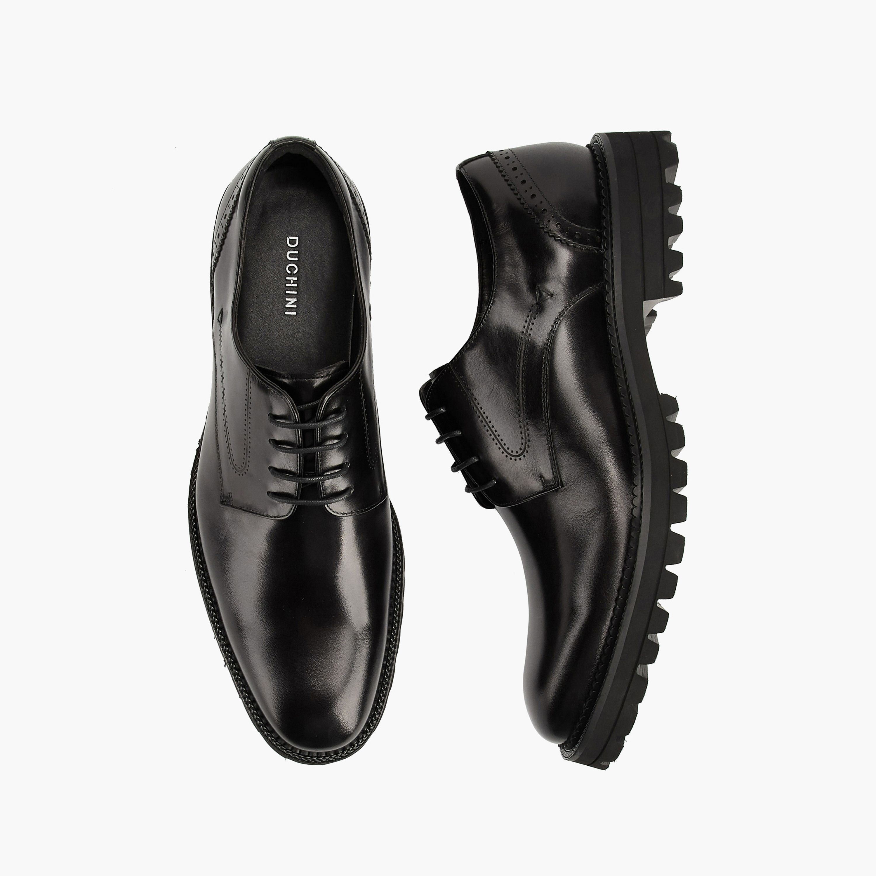 Duchini Men's Leather Solid Lace-Up Derby Shoes-men-shoes-formalshoes-image-1