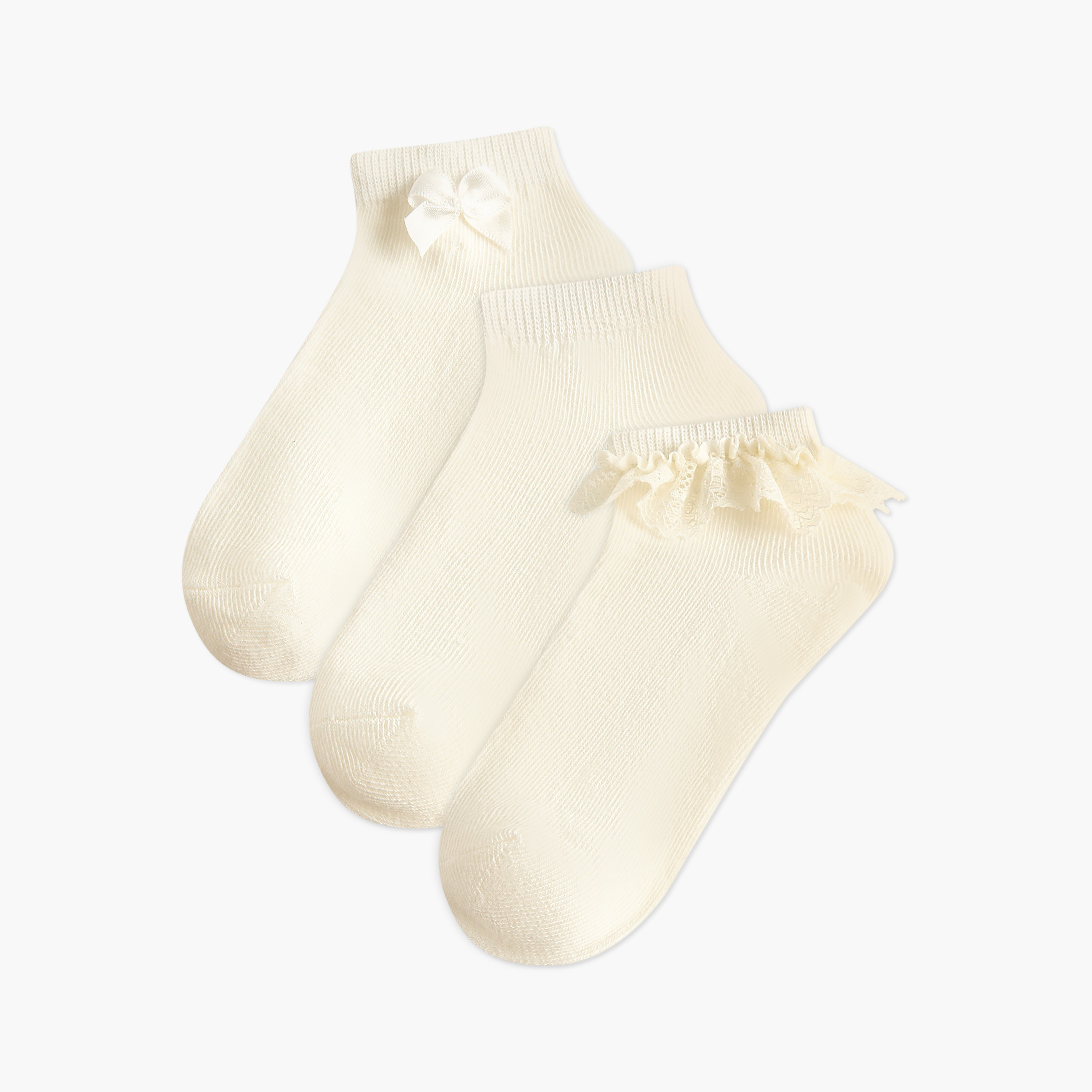 Pack of 3 Celeste Girls Socks Ankle Length Assorted Design-girls-accessories-socks-image-1