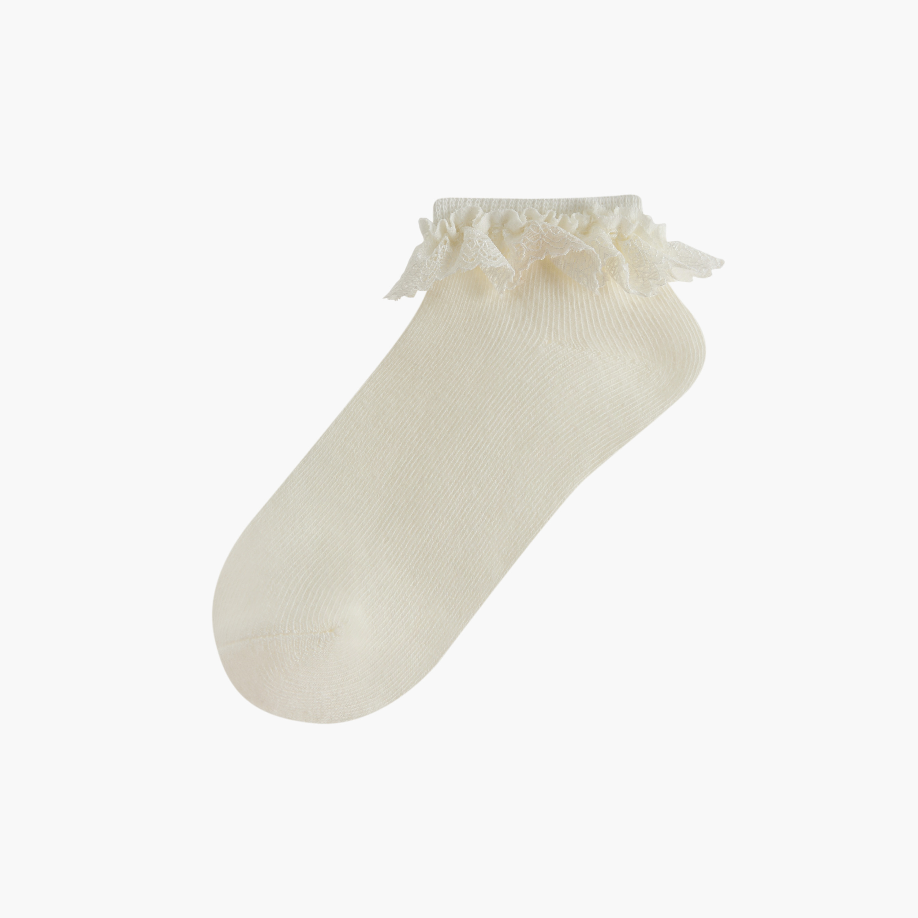طقم جوارب مضلعة بطول الكاحل 3 أزواج بدون تيري من ليتل ميسي-girls-accessories-socks-image-2