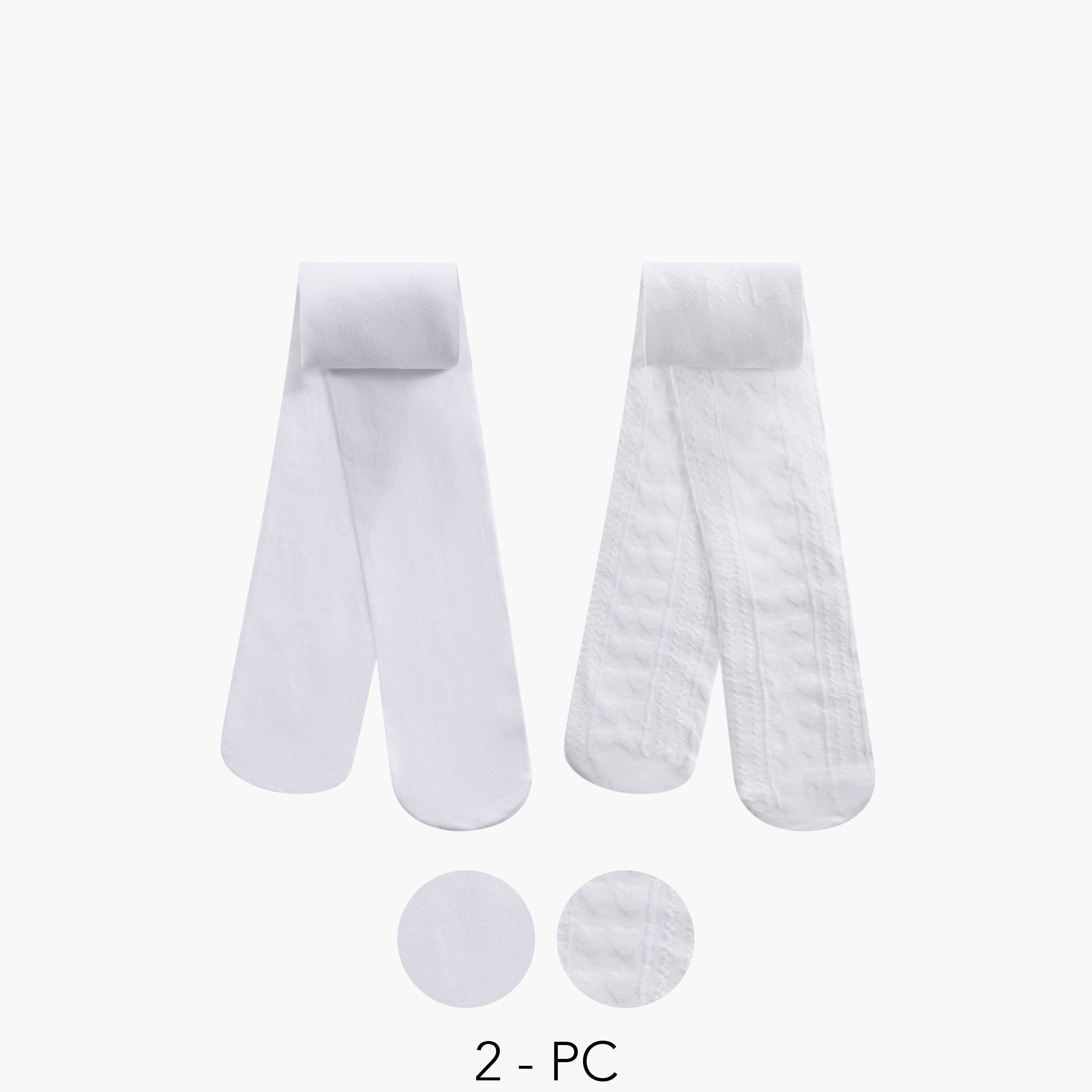 Little Missy Girls Tights with Elasticated Waistband - Set of 2-girls-accessories-socks-image-1