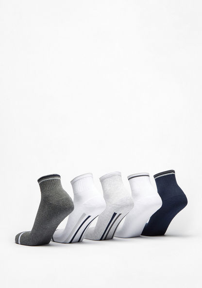 Textured Ankle Length Sports Socks - Set of 5