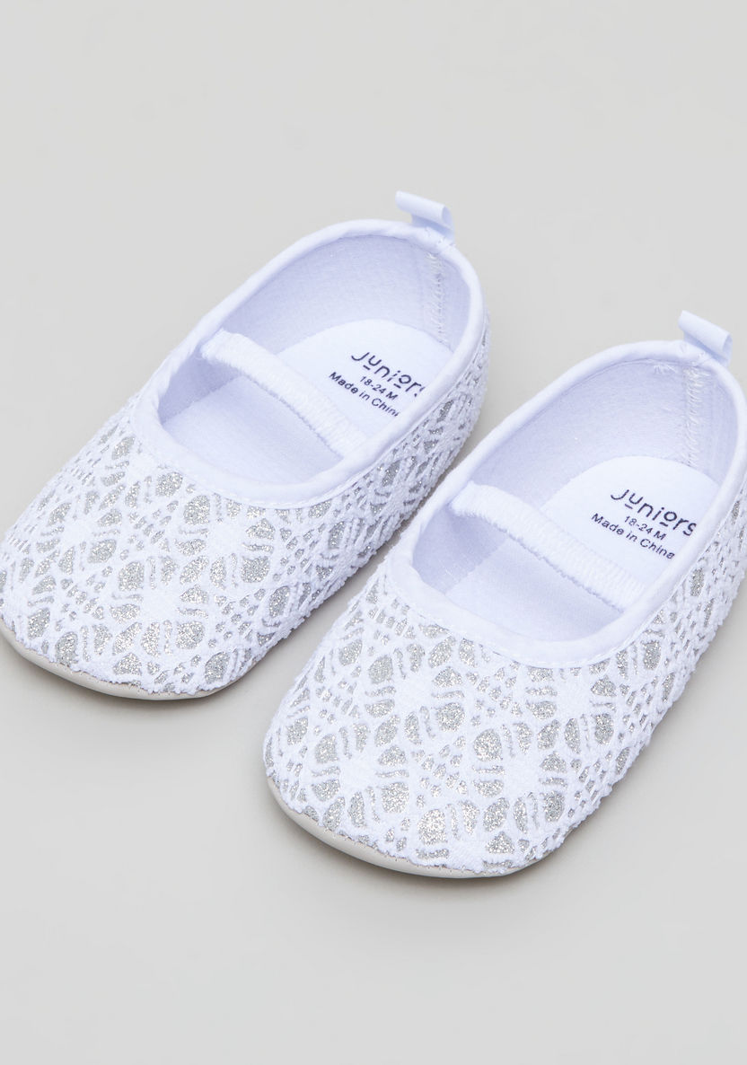 Juniors Embellished Baby Shoes with Lace Detail-Booties-image-0