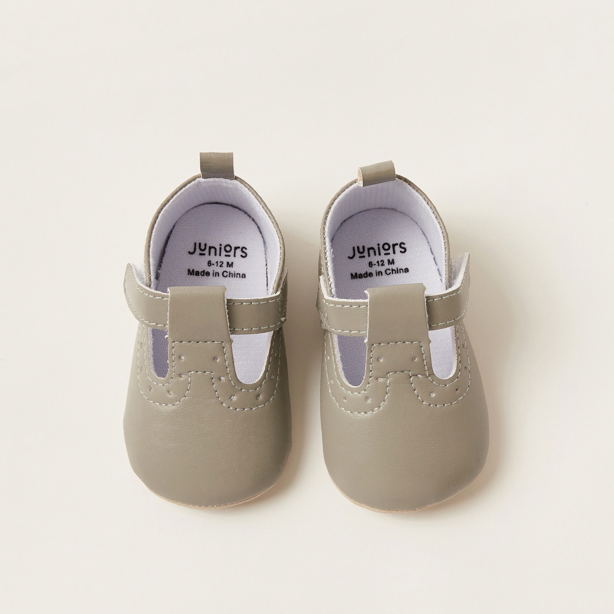 Juniors Stitch Detail Shoes with Hook and Loop Closure-baby-boys-shoes-closedshoes-image-5