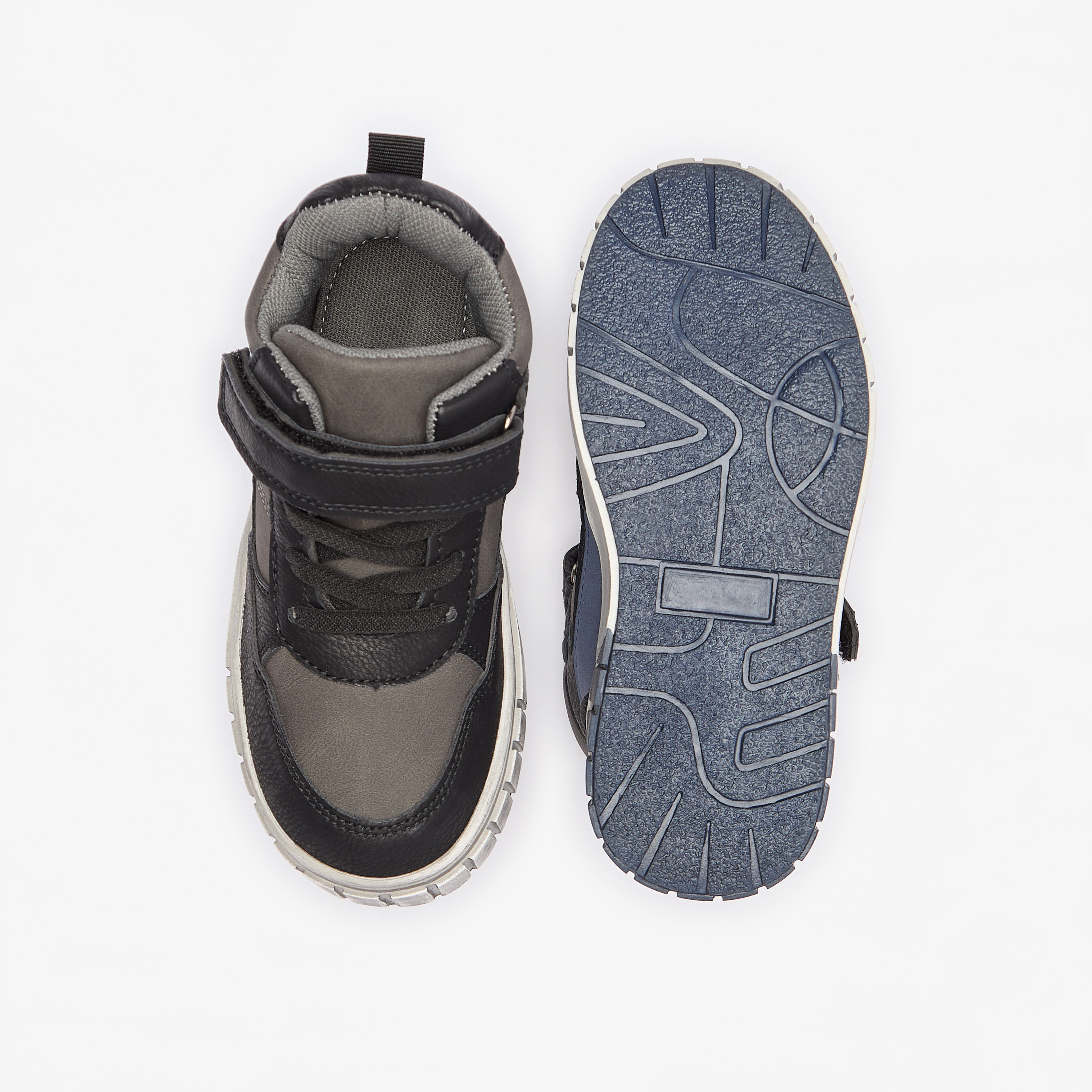 LBL by Shoexpress Panelled High Cut Sneakers with Hook and Loop Closure-boys-shoes-sneakers-image-4