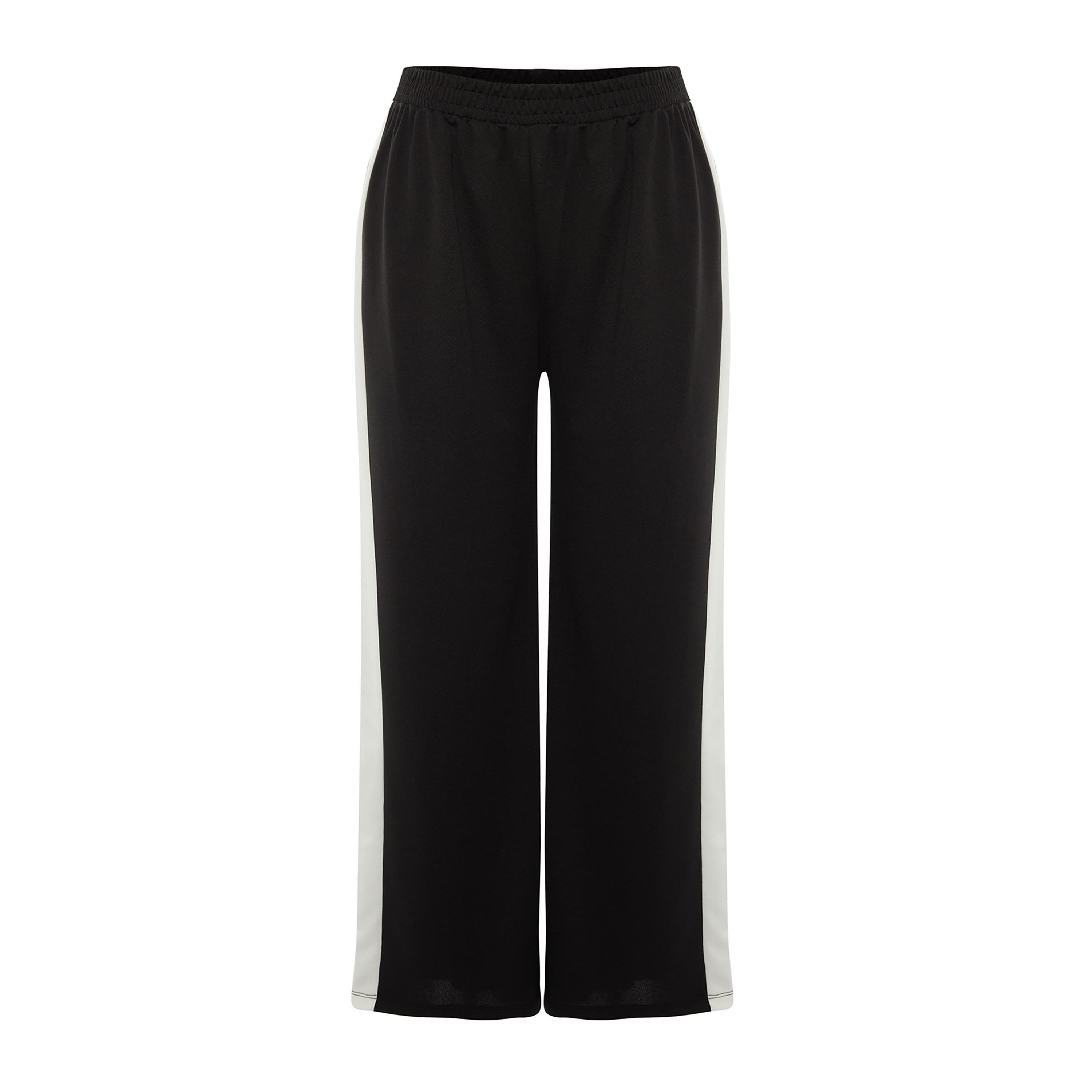 بنطلون نسائي أسود من ترينديول سادة بواسع الساق-women-clothing-bottoms-trousers-image-6