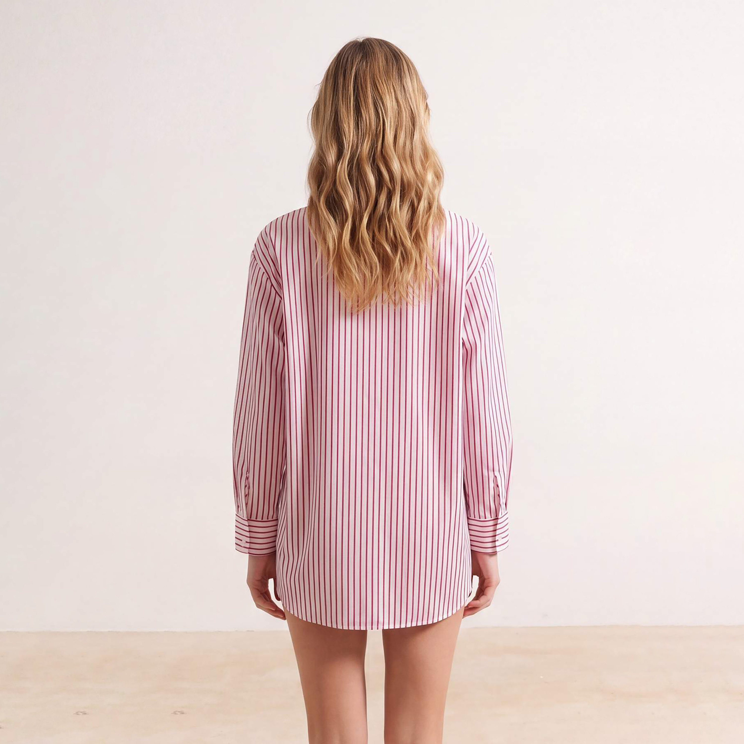 قميص حريمي مخطط بياقة وأكمام ساقطة من ترينديول ميلا-women-clothing-shirtsandblouses-shirts-image-3