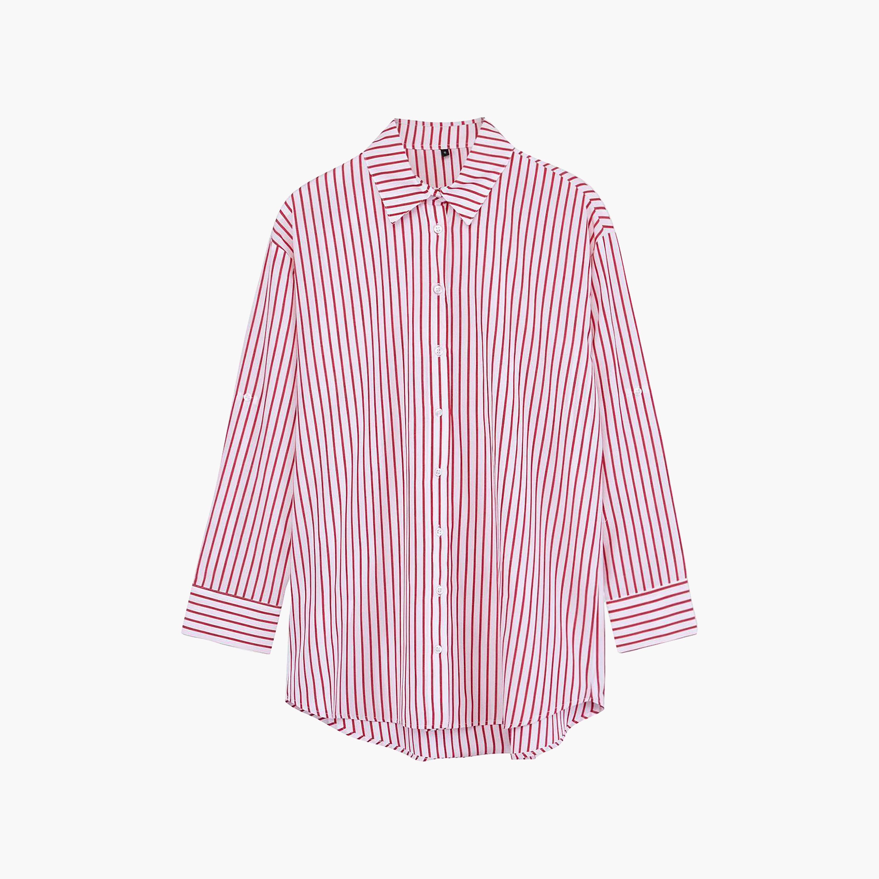قميص حريمي مخطط بياقة وأكمام ساقطة من ترينديول ميلا-women-clothing-shirtsandblouses-shirts-image-4