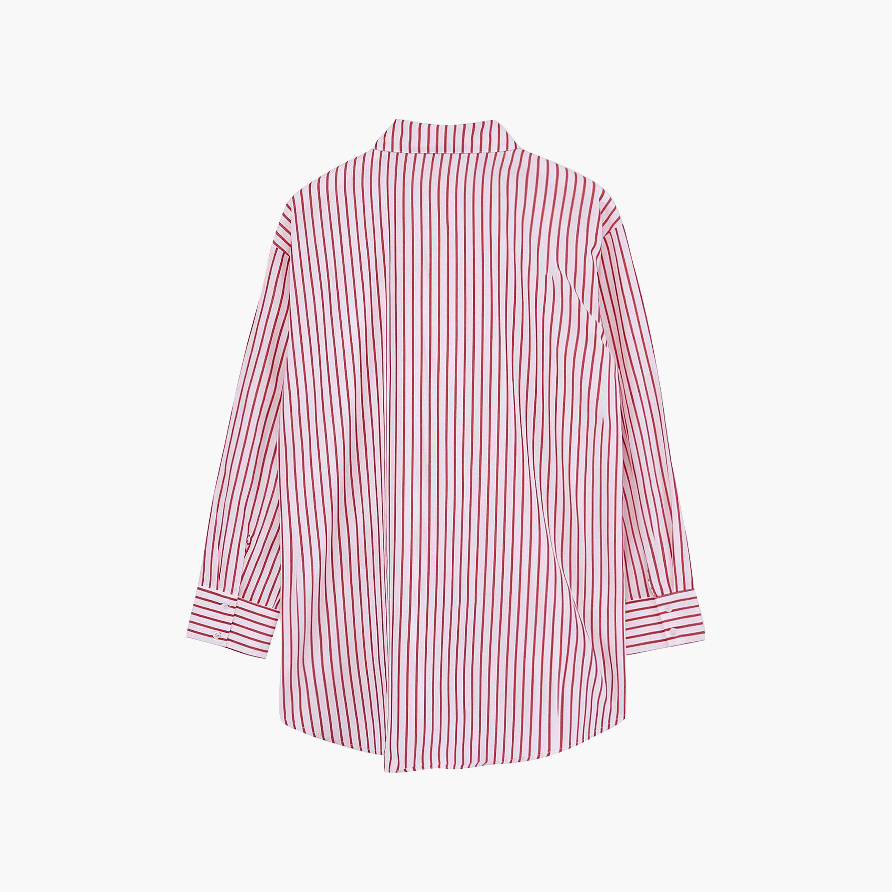 قميص حريمي مخطط بياقة وأكمام ساقطة من ترينديول ميلا-women-clothing-shirtsandblouses-shirts-image-5