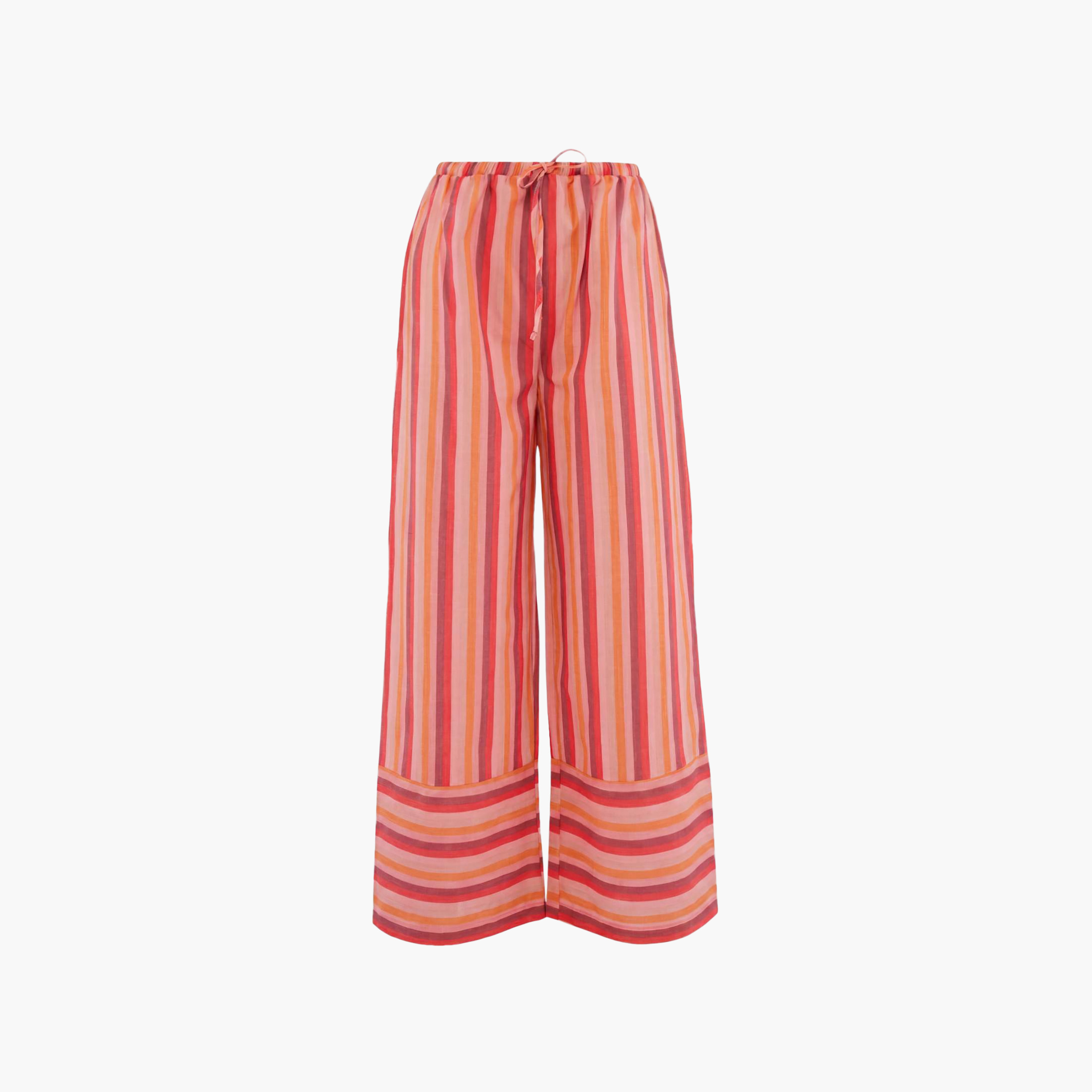 Trendyolmilla Multicolour Striped Collared Dropped Sleeves Cotton Women's Shirt & Trousers Set-women-clothing-coordsets-image-7