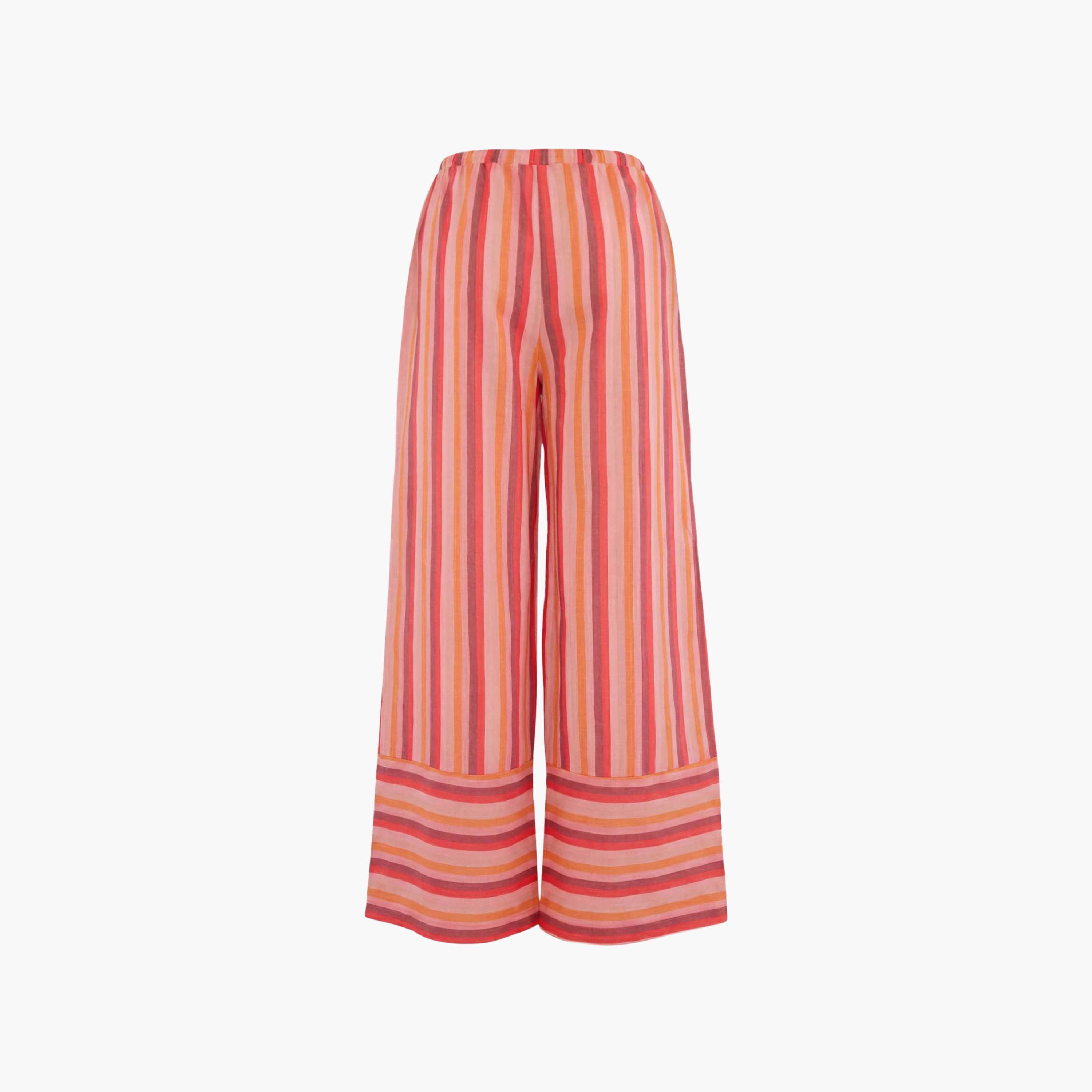 Trendyolmilla Multicolour Striped Collared Dropped Sleeves Cotton Women's Shirt & Trousers Set-women-clothing-coordsets-image-8
