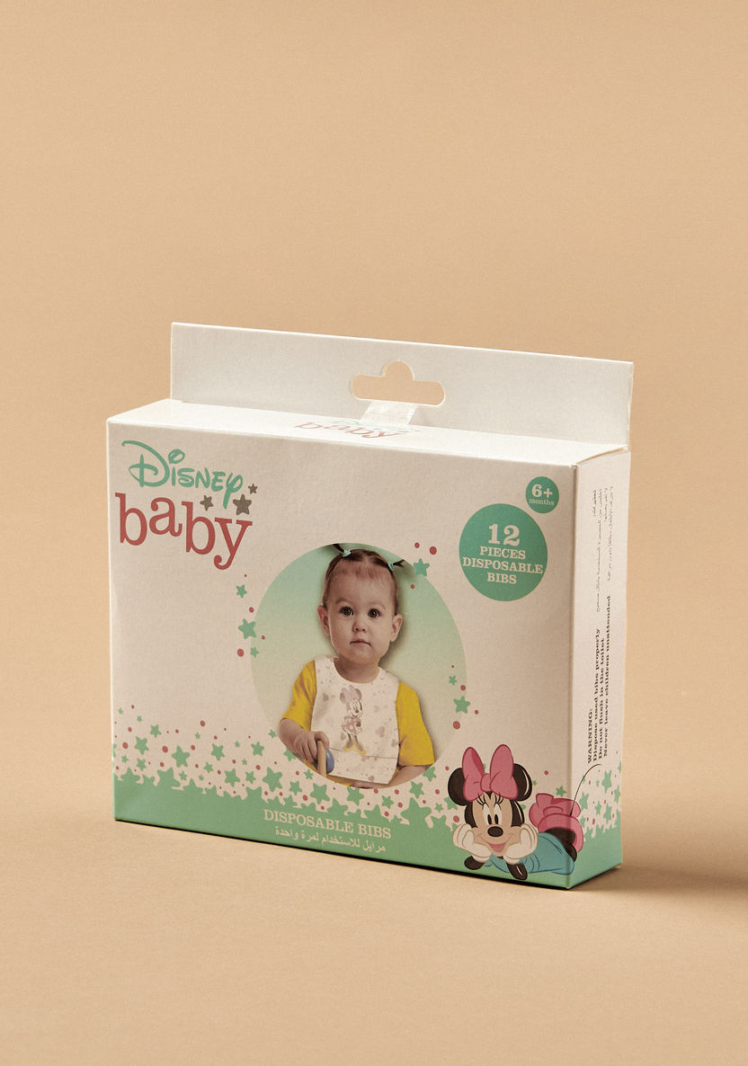 Disney Minnie Mouse Print Disposable Bibs - Set of 12-Bibs and Burp Cloths-image-3