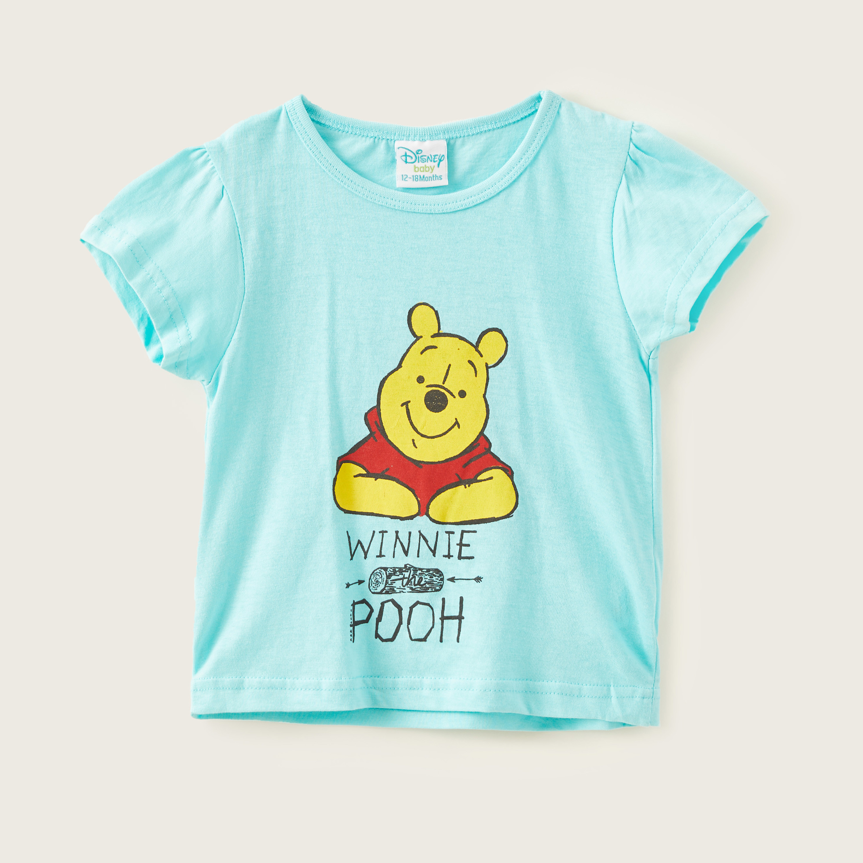 تيشيرت بياقة مستديرة وأكمام قصيرة بطبعات ويني ذا بوه من ديزني-baby-girls-clothing-tshirts-image-1