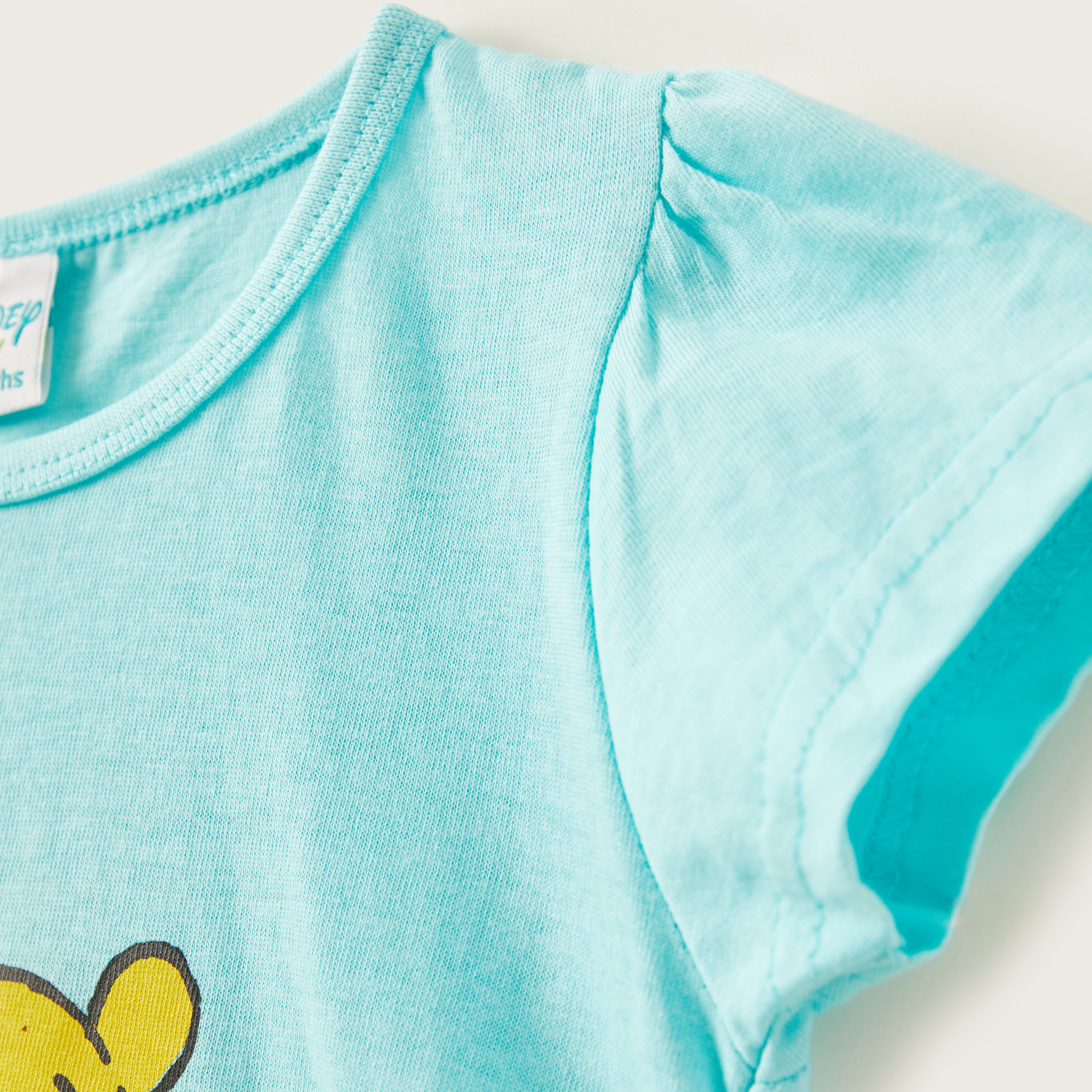 تيشيرت بياقة مستديرة وأكمام قصيرة بطبعات ويني ذا بوه من ديزني-baby-girls-clothing-tshirts-image-3