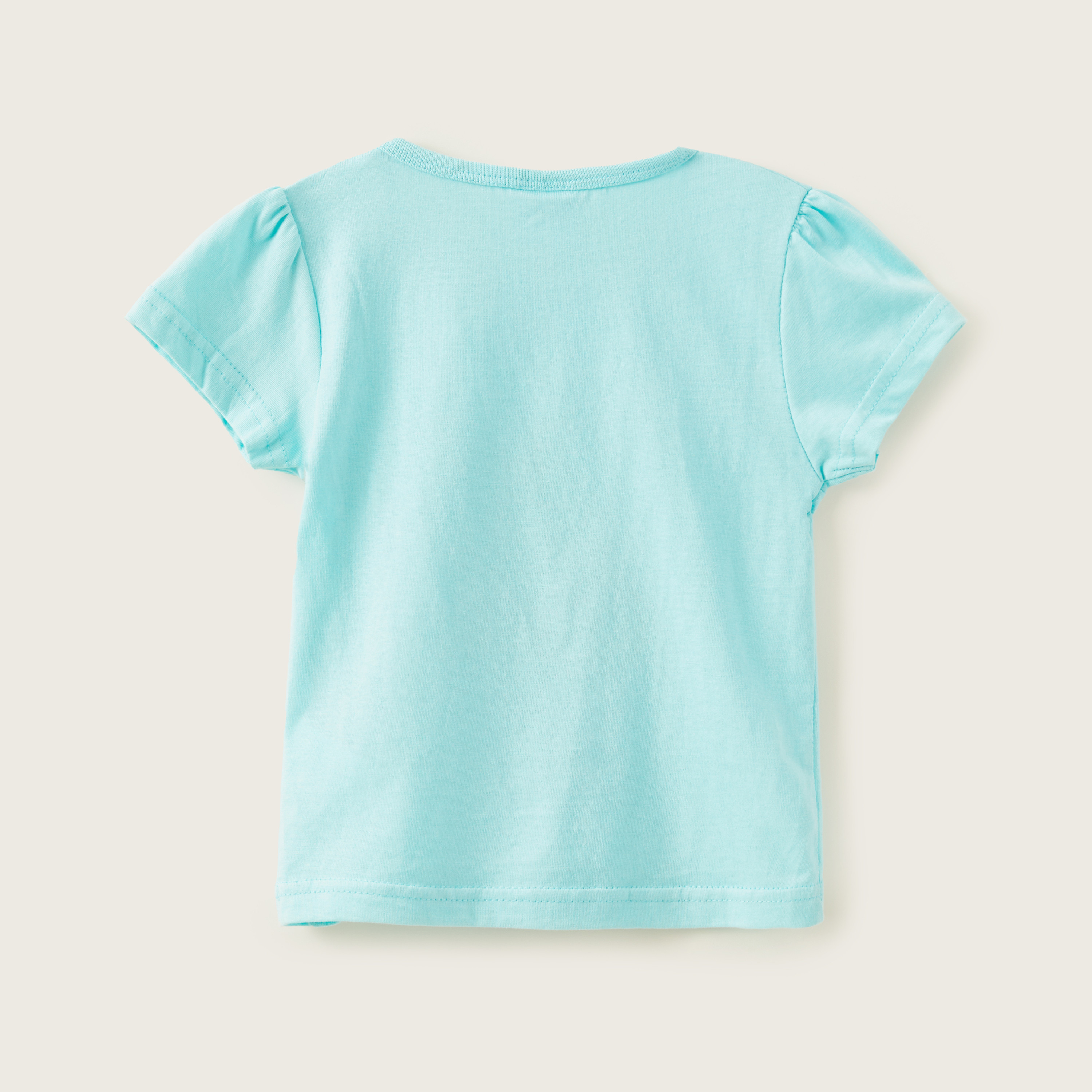 Disney Winnie The Pooh Print Round Neck T-shirt with Short Sleeves-baby-girls-clothing-tshirts-image-4