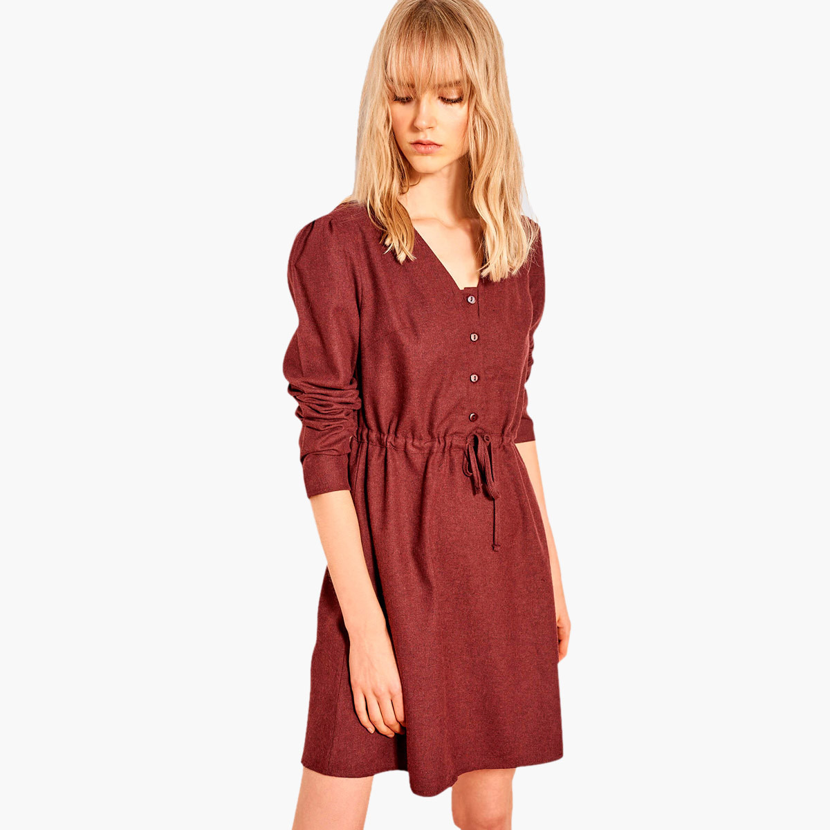 Buy Trendyol Plain A-line Mini Dress with Front Knot Styling Online ...