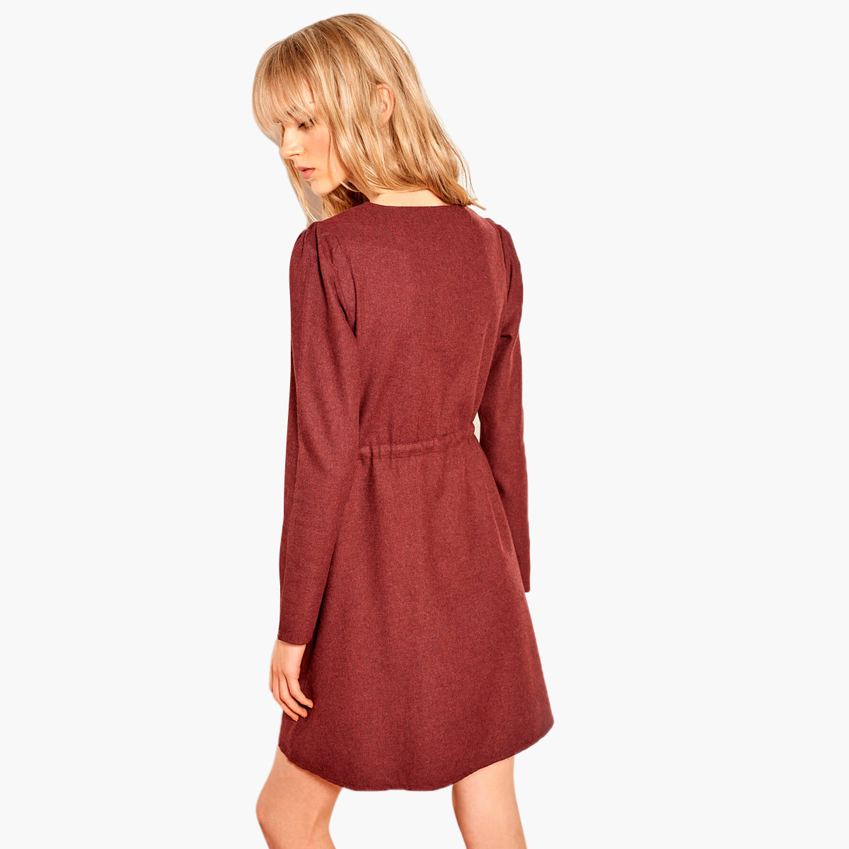 Buy Trendyol Plain A-line Mini Dress with Front Knot Styling Online ...