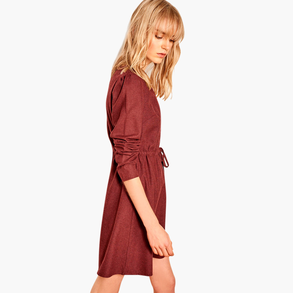 Buy Trendyol Plain A-line Mini Dress with Front Knot Styling Online ...