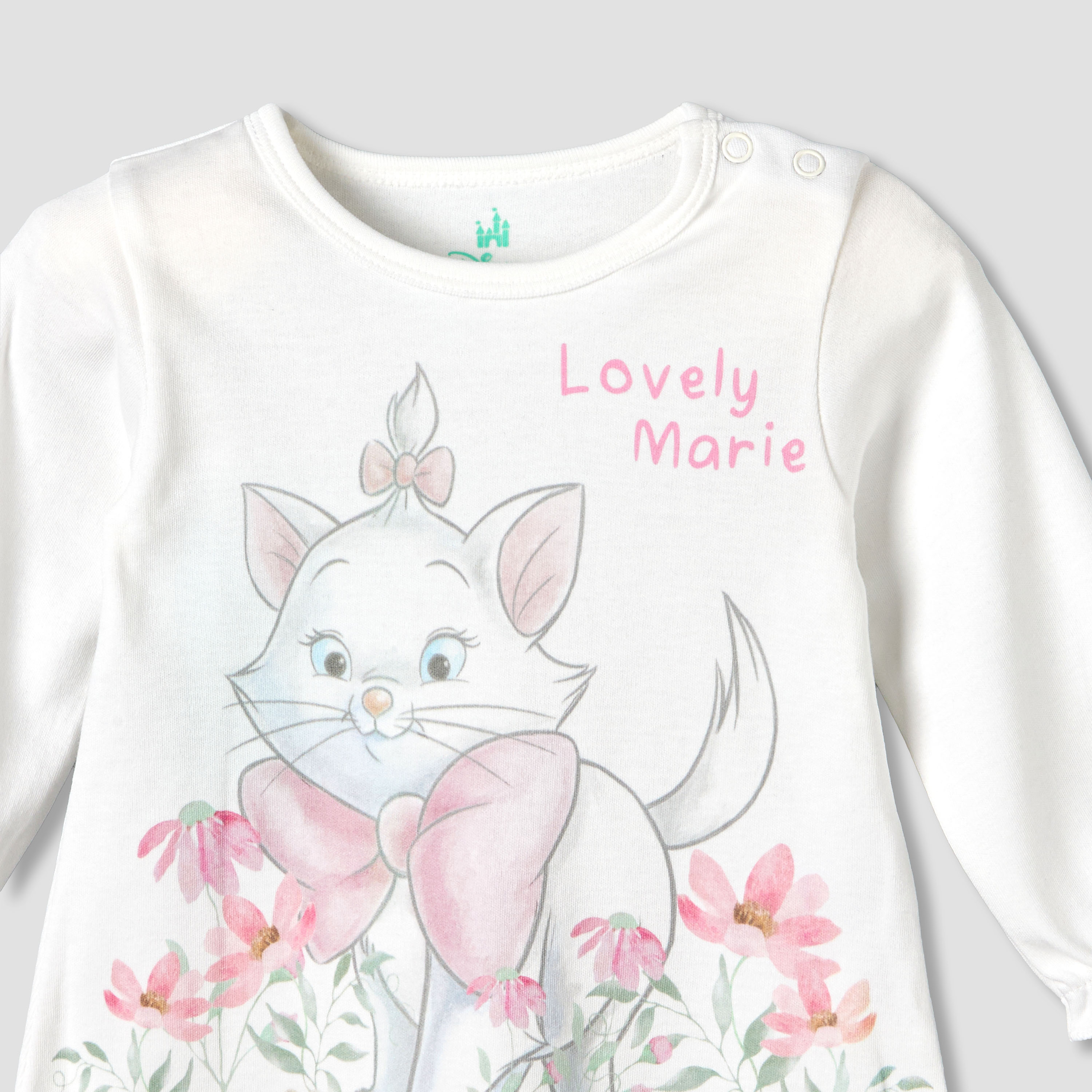 Disney Cotton Round Neck Long Sleeves Pyjama Set with Marie Print-baby-girls-clothing-nightwear-pyjamasets-image-7