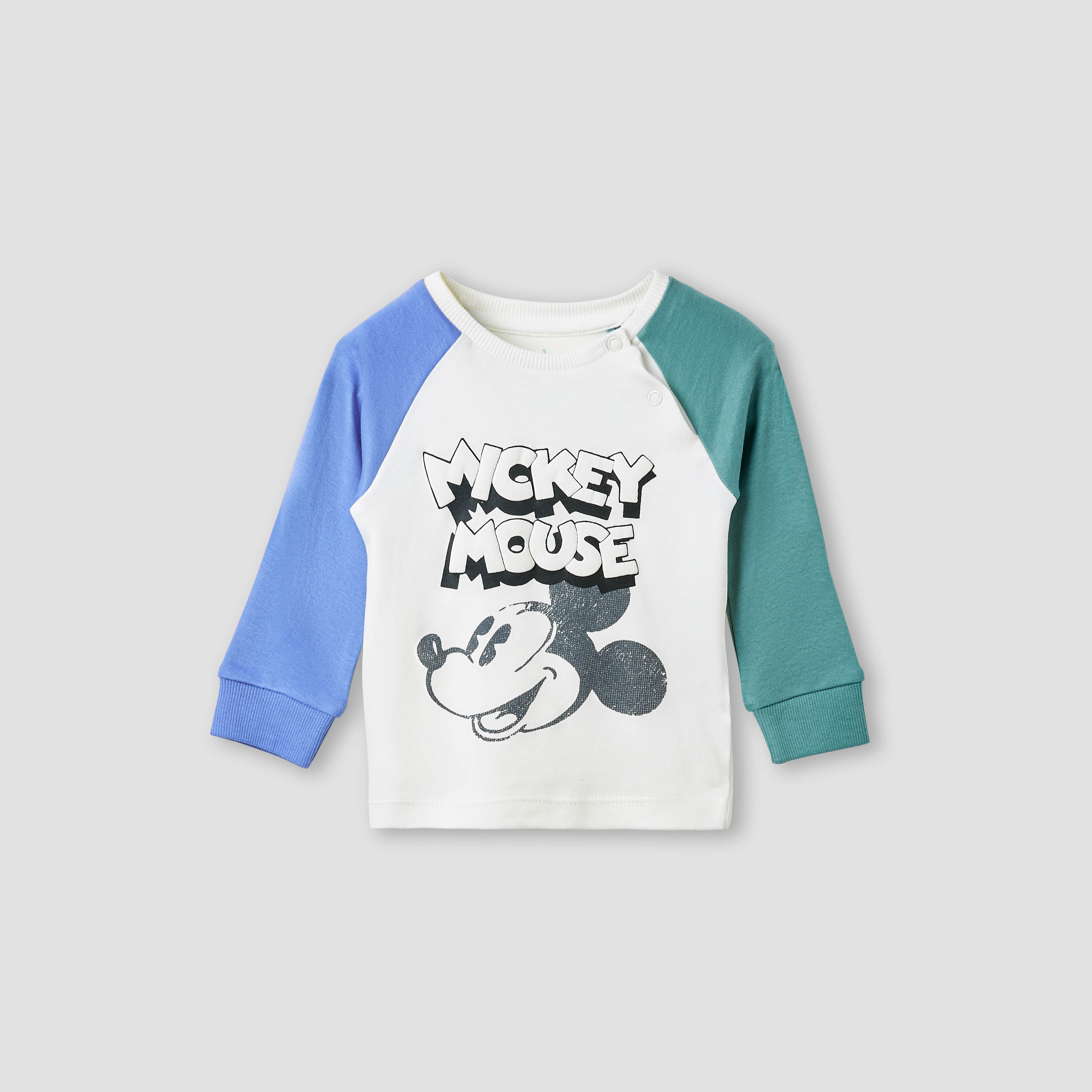 Disney Mickey Mouse Print T-shirt and Pyjama Set-baby-boys-clothing-nightwear-pyjamasets-image-2