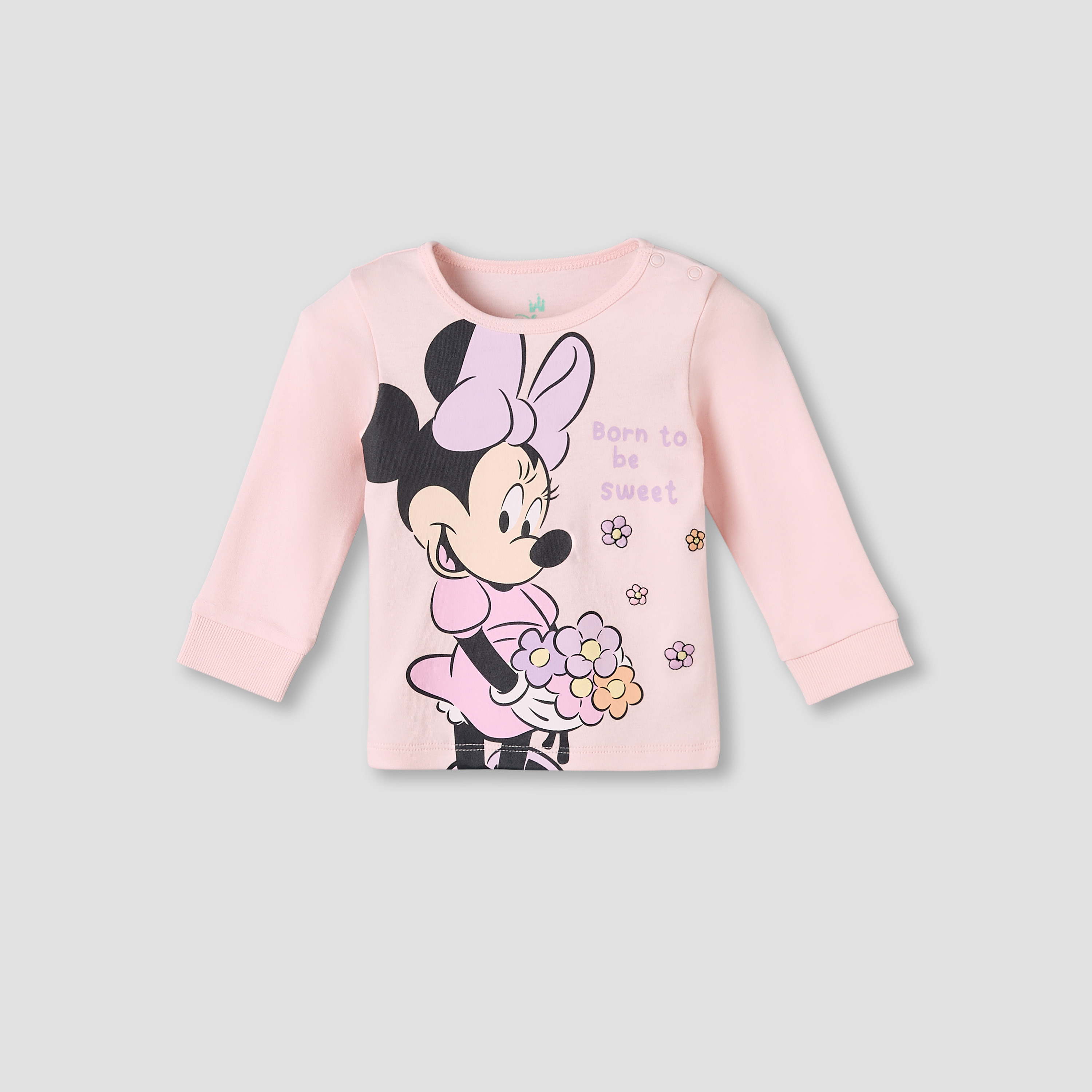 Disney Cotton Round Neck Long Sleeves Pyjama Set with Minnie Mouse Print-baby-girls-clothing-nightwear-pyjamasets-image-3