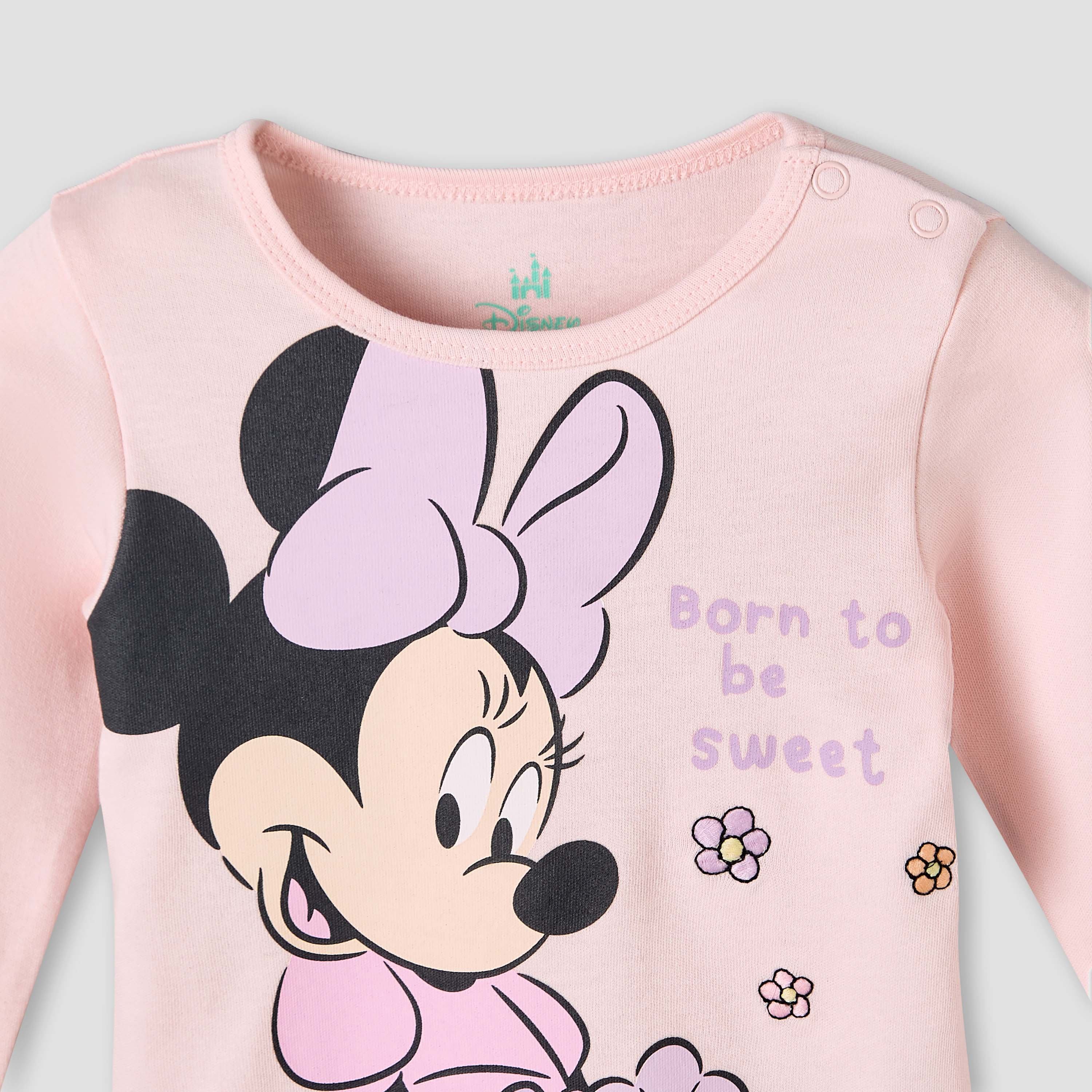 Disney Cotton Round Neck Long Sleeves Pyjama Set with Minnie Mouse Print-baby-girls-clothing-nightwear-pyjamasets-image-5