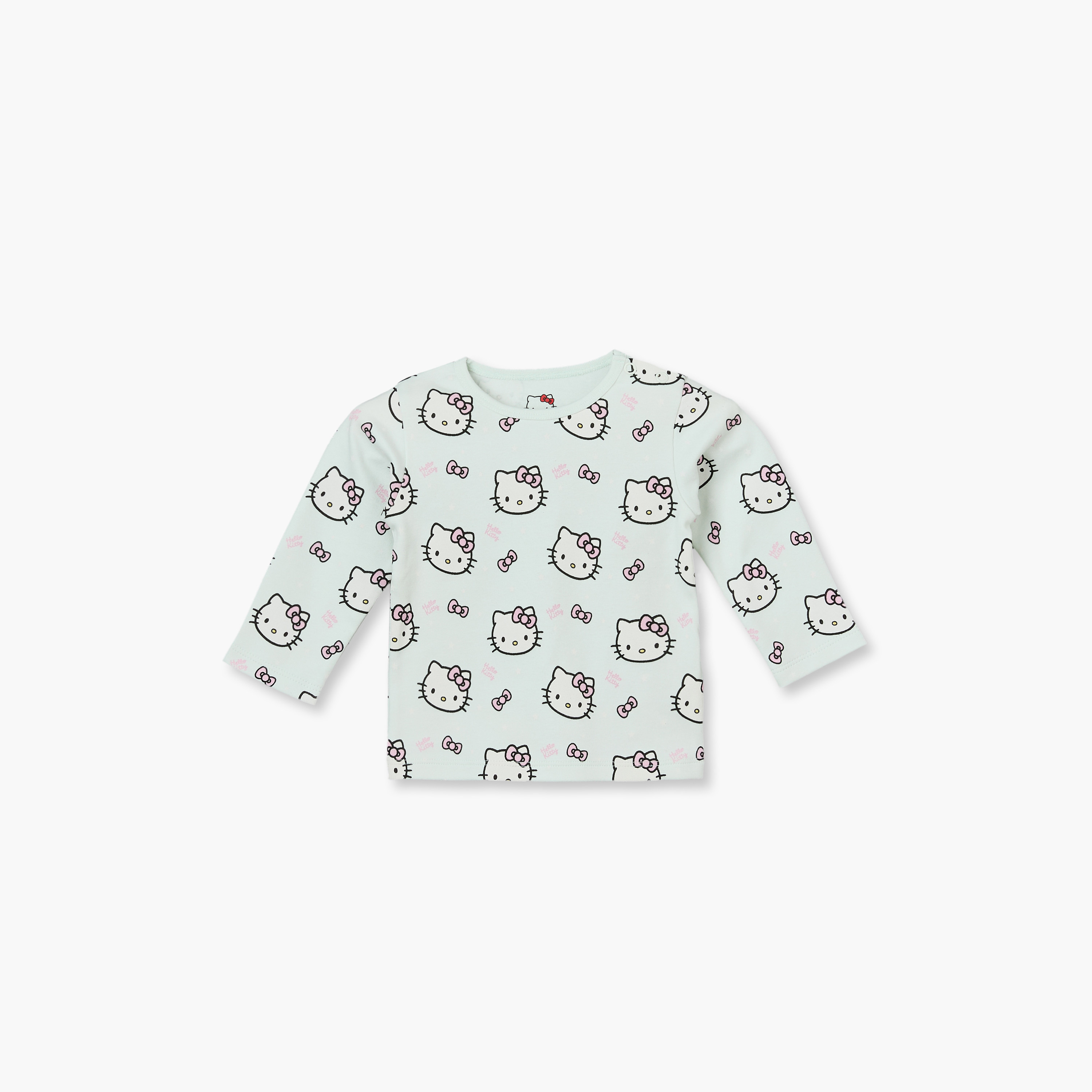طقم بيجاما قطن بطبعات هالو كيتي وأكمام طويلة وياقة ضيقة من ديزني-baby-girls-clothing-nightwear-pyjamasets-image-3