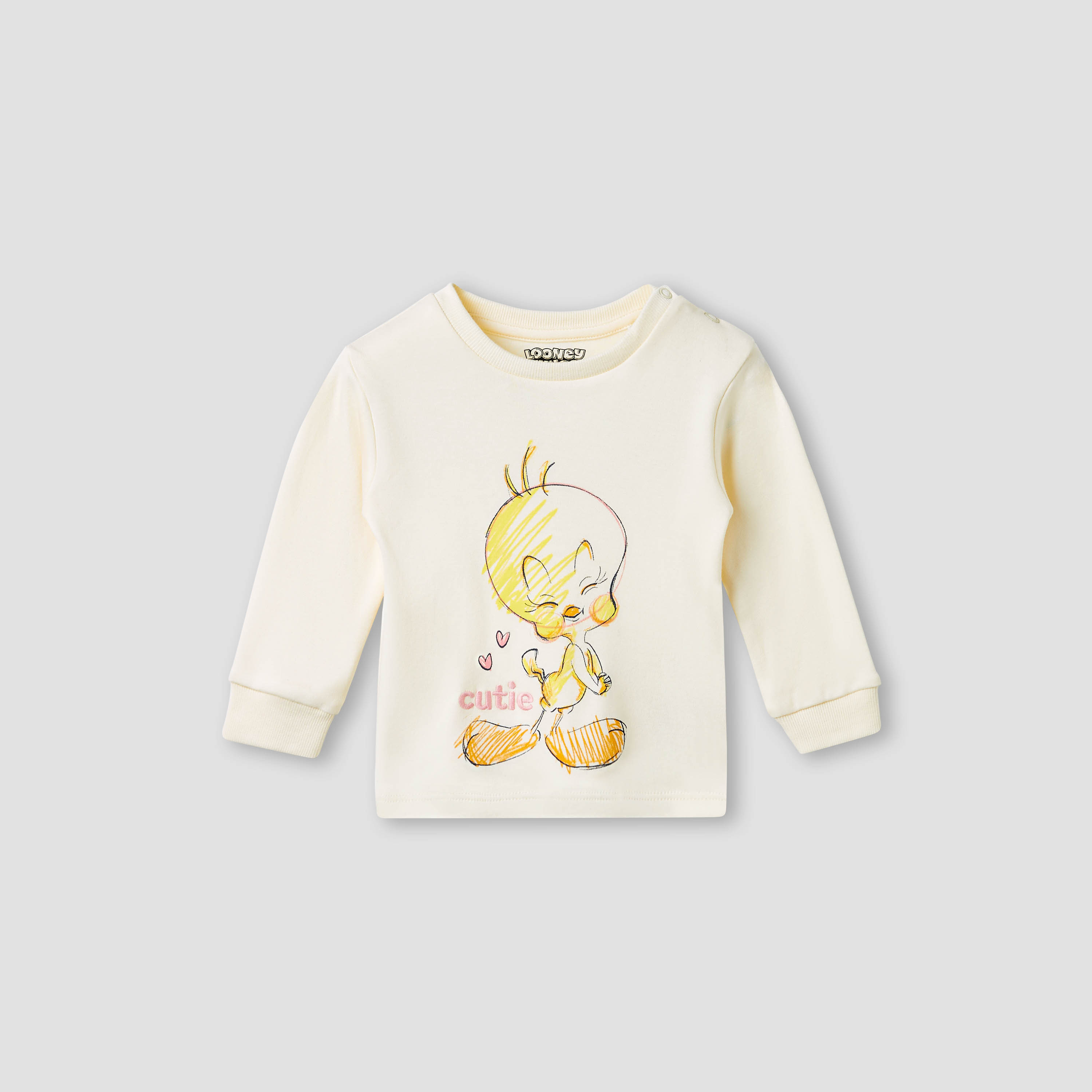 Disney Tweety Print T-shirt and Pyjama Set-baby-girls-clothing-nightwear-pyjamasets-image-2