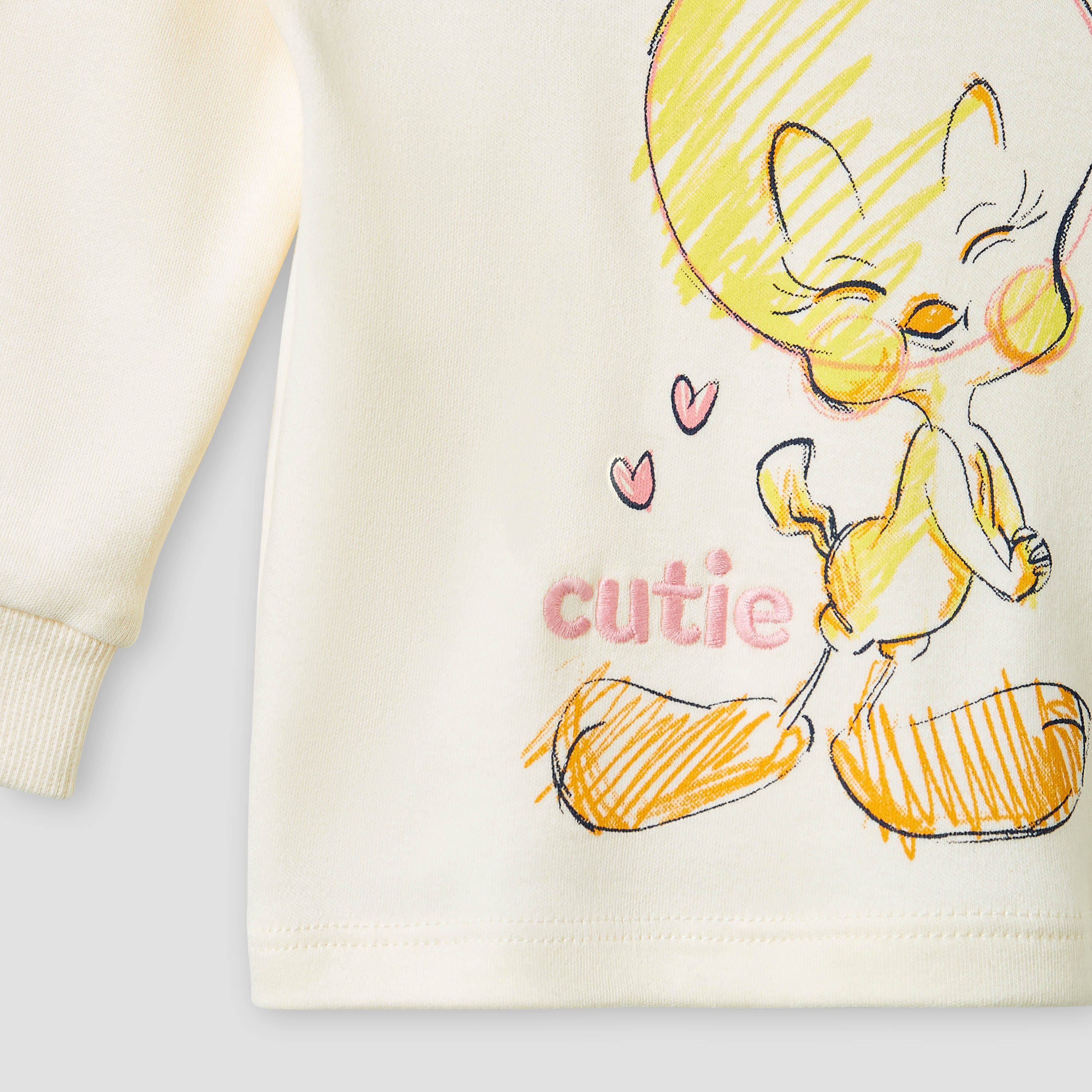 Disney Tweety Print T-shirt and Pyjama Set-baby-girls-clothing-nightwear-pyjamasets-image-5