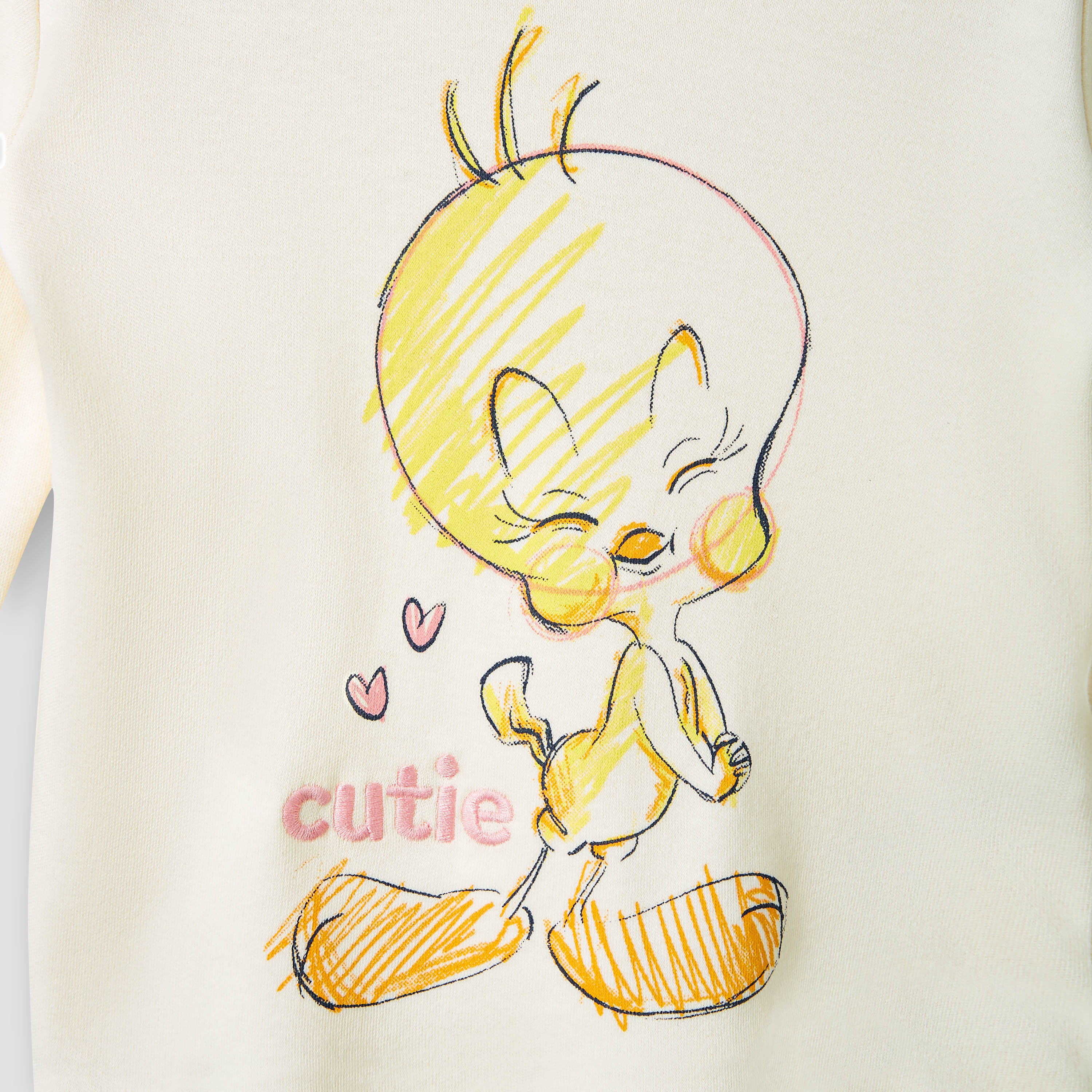 Disney Tweety Print T-shirt and Pyjama Set-baby-girls-clothing-nightwear-pyjamasets-image-6