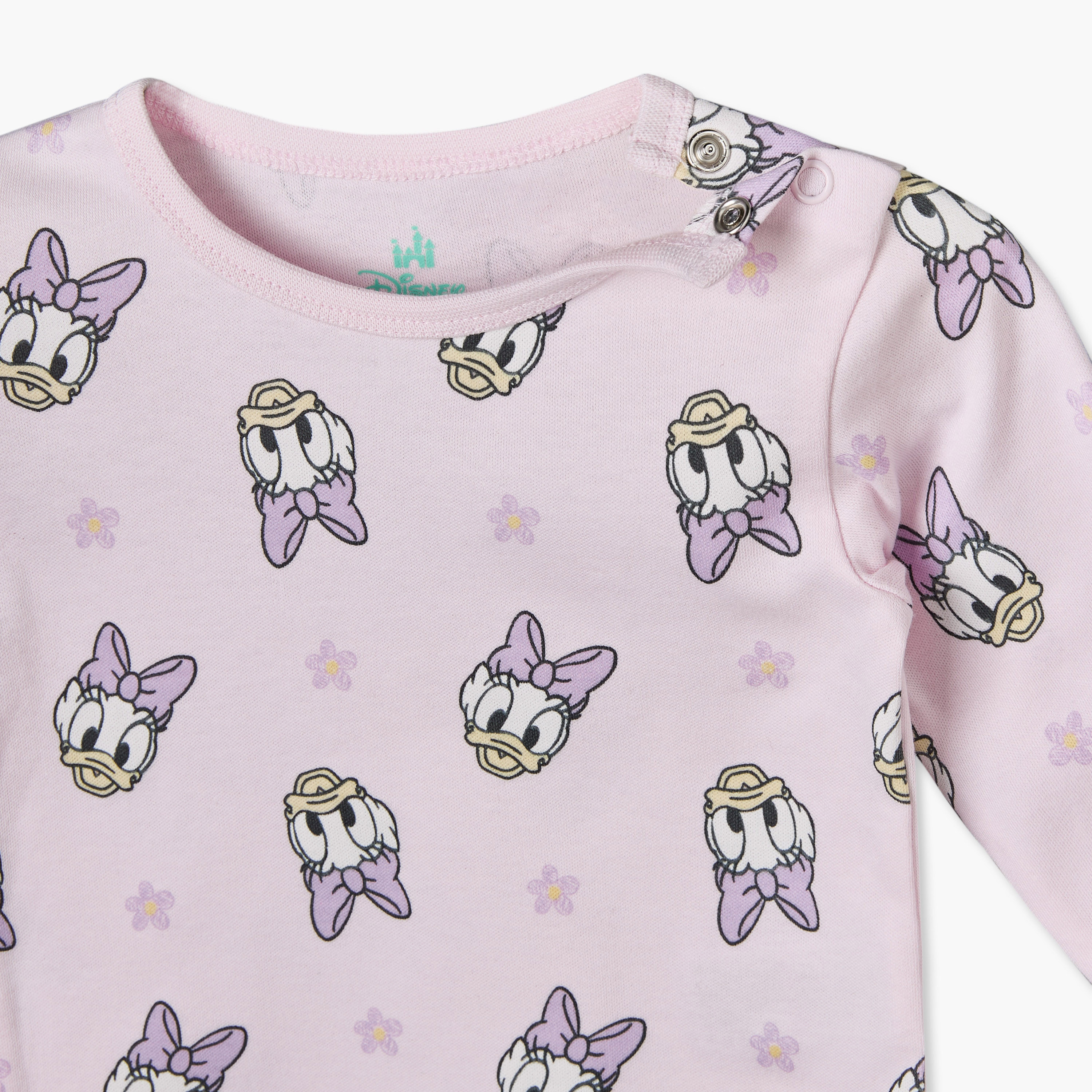 Disney Cotton Crew Neck Long Sleeves Pyjama Set with Daisy Duck Print-baby-girls-clothing-nightwear-pyjamasets-image-7