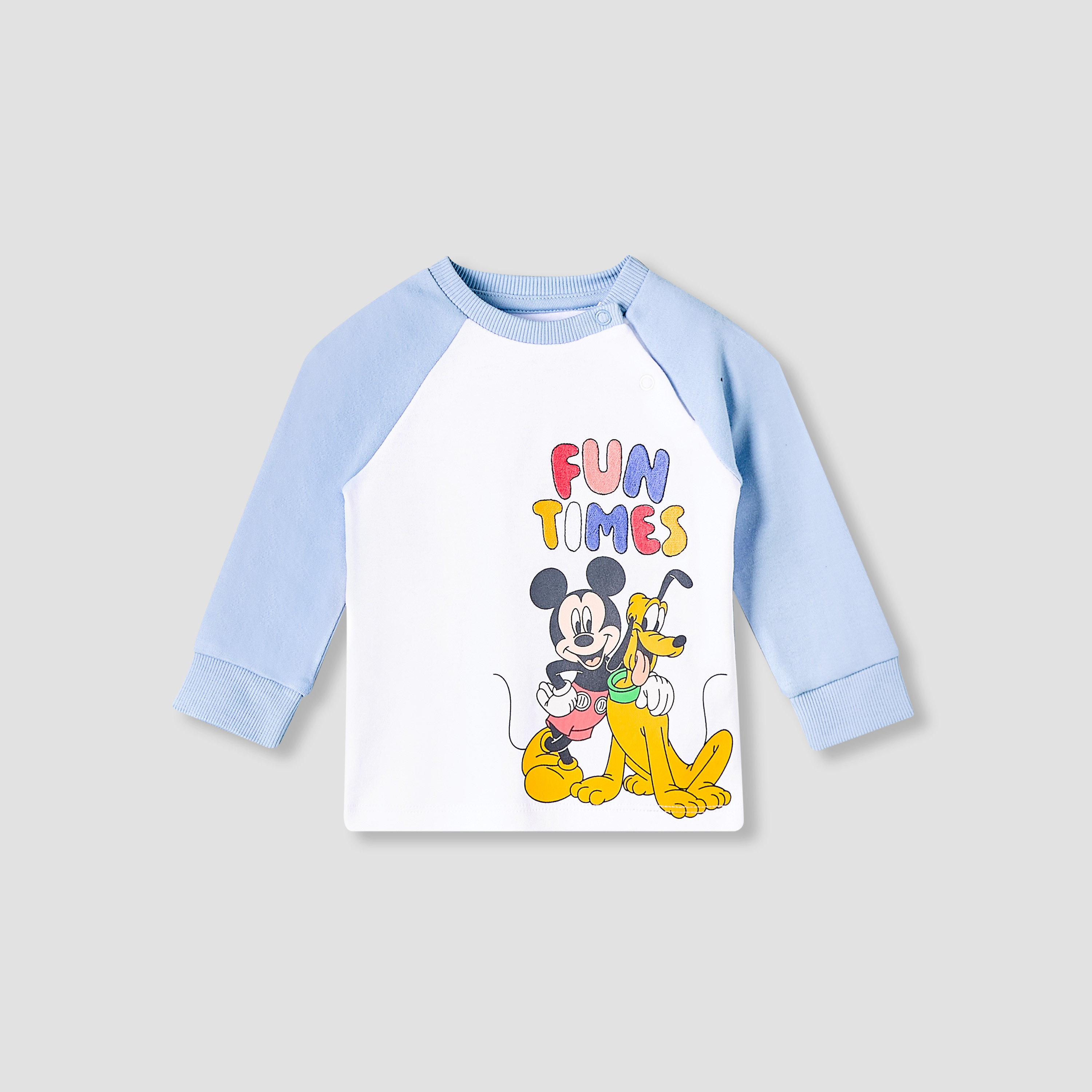 Disney Cotton Round Neck Long Sleeves Pyjama Set with Mickey Mouse and Pluto Print-baby-boys-clothing-nightwear-pyjamasets-image-3