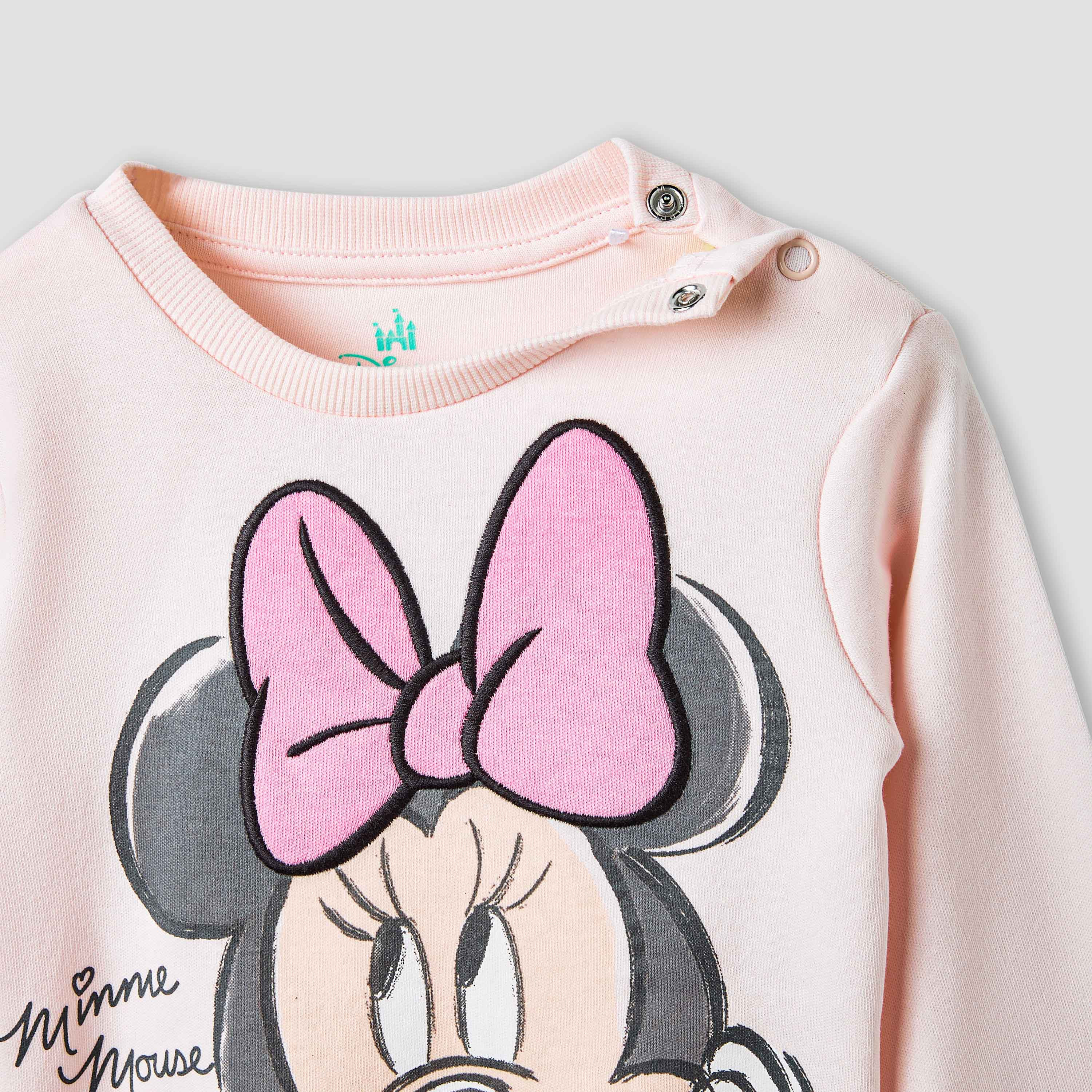 Disney Minnie Mouse Print T-shirt and Pyjama Set-baby-girls-clothing-nightwear-pyjamasets-image-4