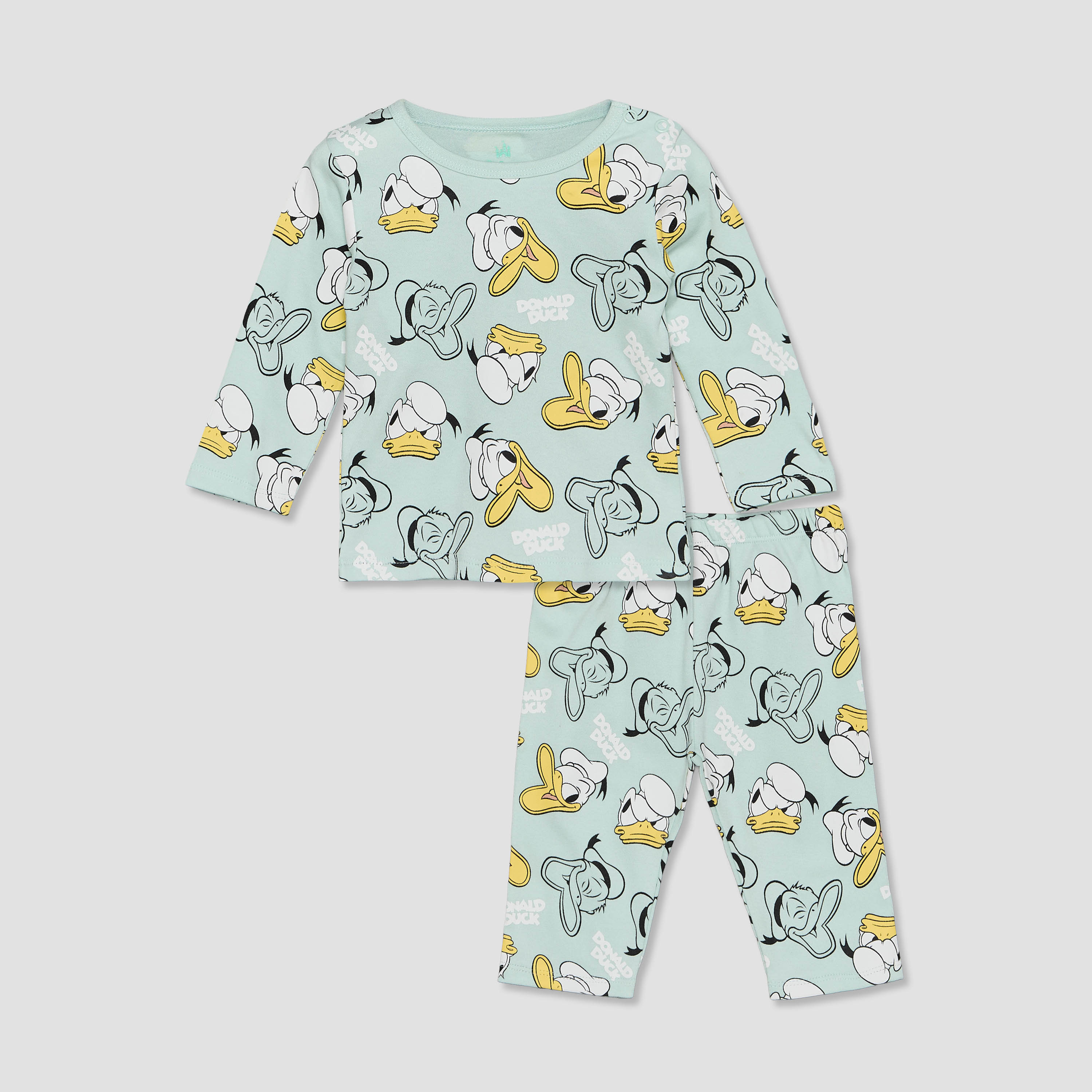 Disney Cotton Crew Neck Long Sleeves Pyjama Set with Donald Duck Print-baby-boys-clothing-nightwear-pyjamasets-image-2