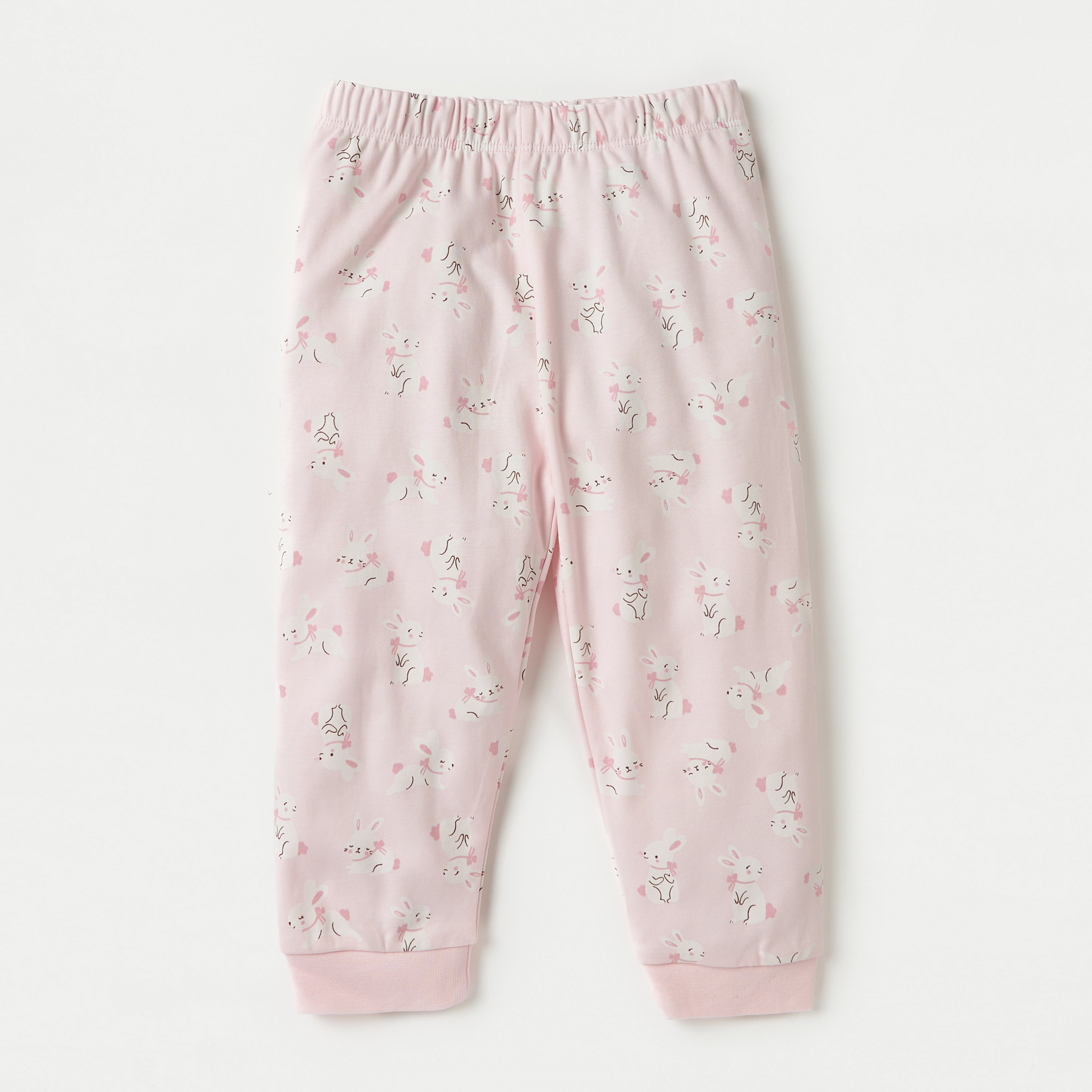 Juniors Bunny Applique Long Sleeves T-shirt and Pyjama Set-baby-girls-clothing-nightwear-pyjamasets-image-3