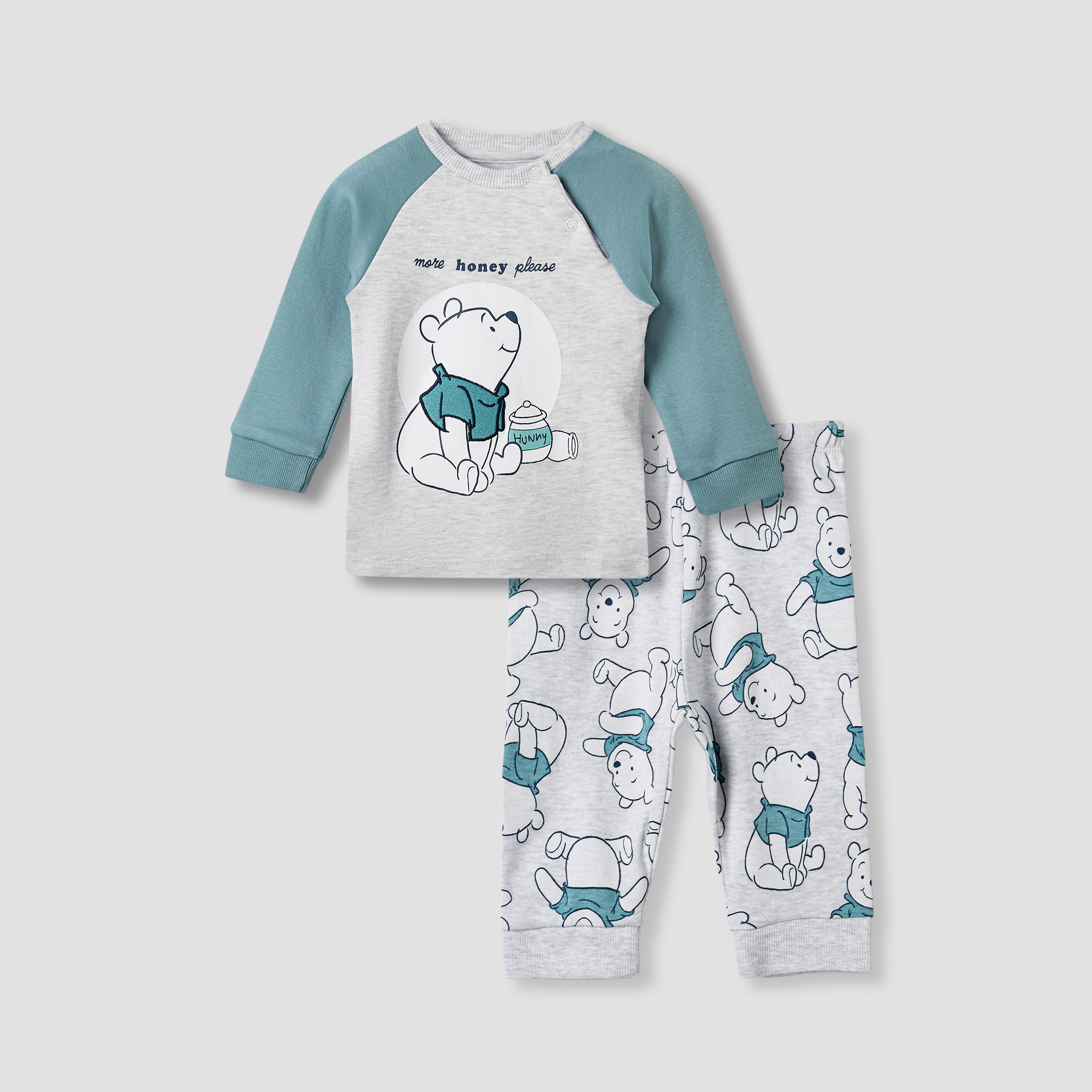 Disney Pyjama Set with Winnie The Pooh Print - Cotton - Long Sleeves - Crew Neck-promo_babyshop_Buy2for89_QAT130126-image-1