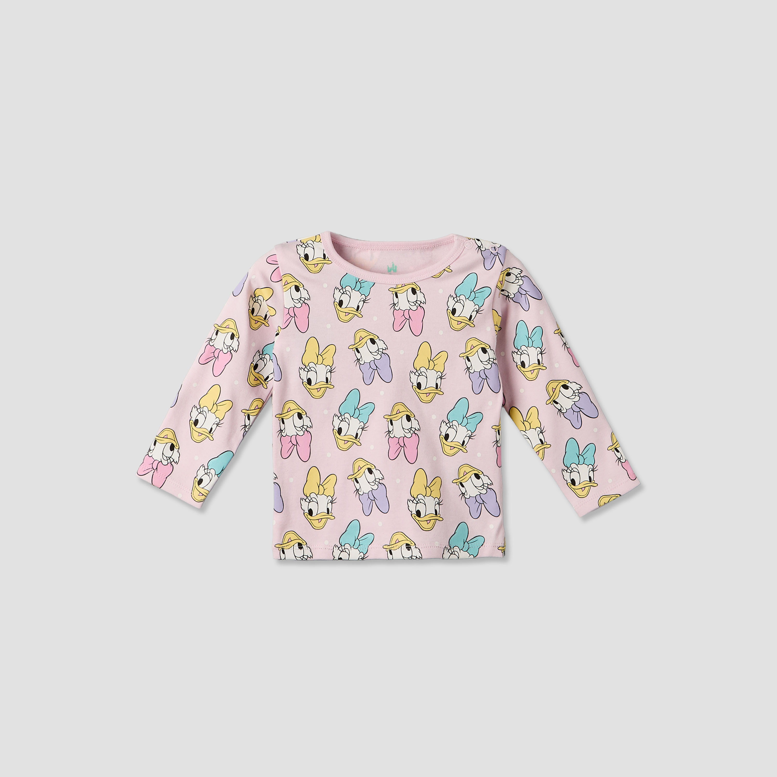 Disney Cotton Round Neck Long Sleeves Pyjama Set with Daisy Duck Print-baby-girls-clothing-nightwear-pyjamasets-image-3
