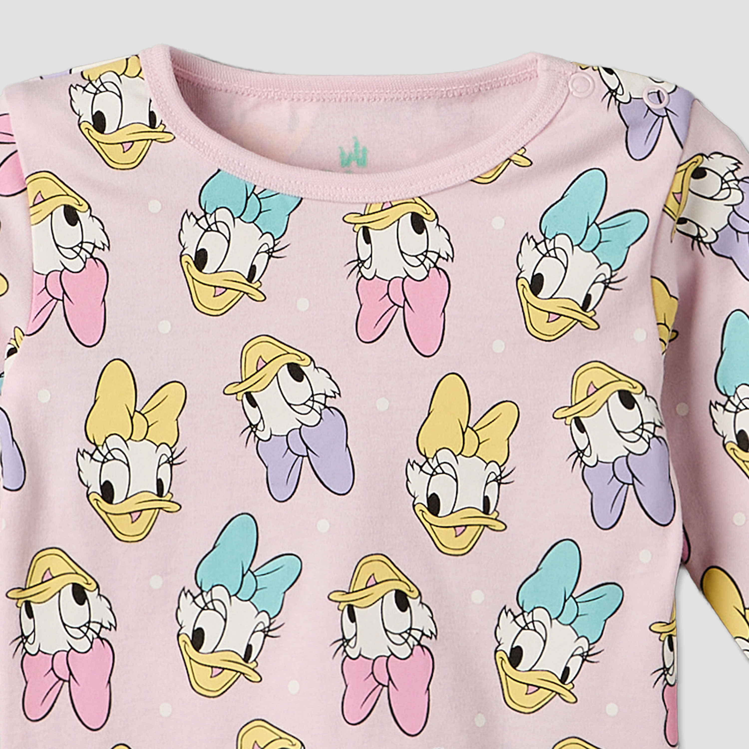 Disney Cotton Round Neck Long Sleeves Pyjama Set with Daisy Duck Print-baby-girls-clothing-nightwear-pyjamasets-image-5