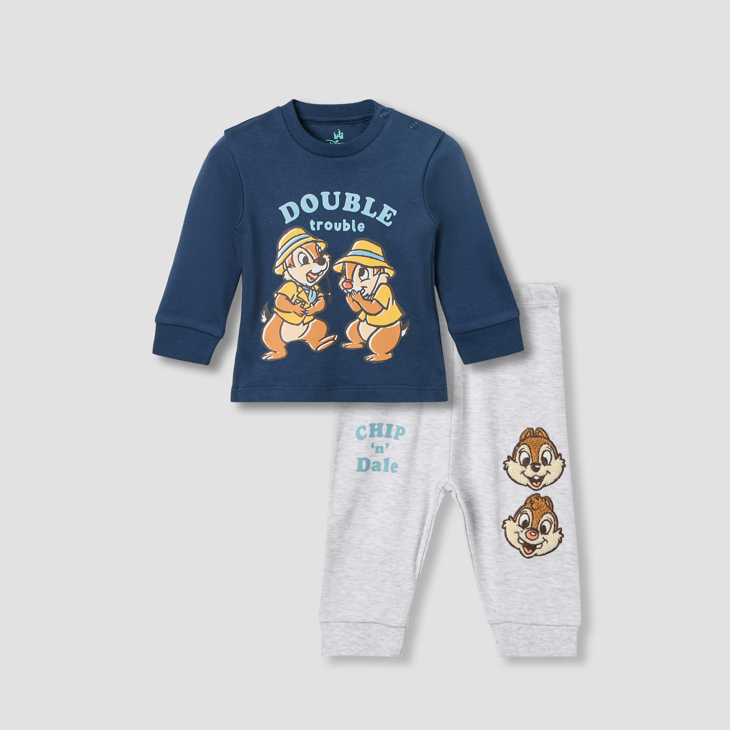 Disney Pyjama Set with Chip 'n Dale Print - Cotton - Long Sleeves - Crew Neck-baby-boys-clothing-nightwear-pyjamasets-image-1
