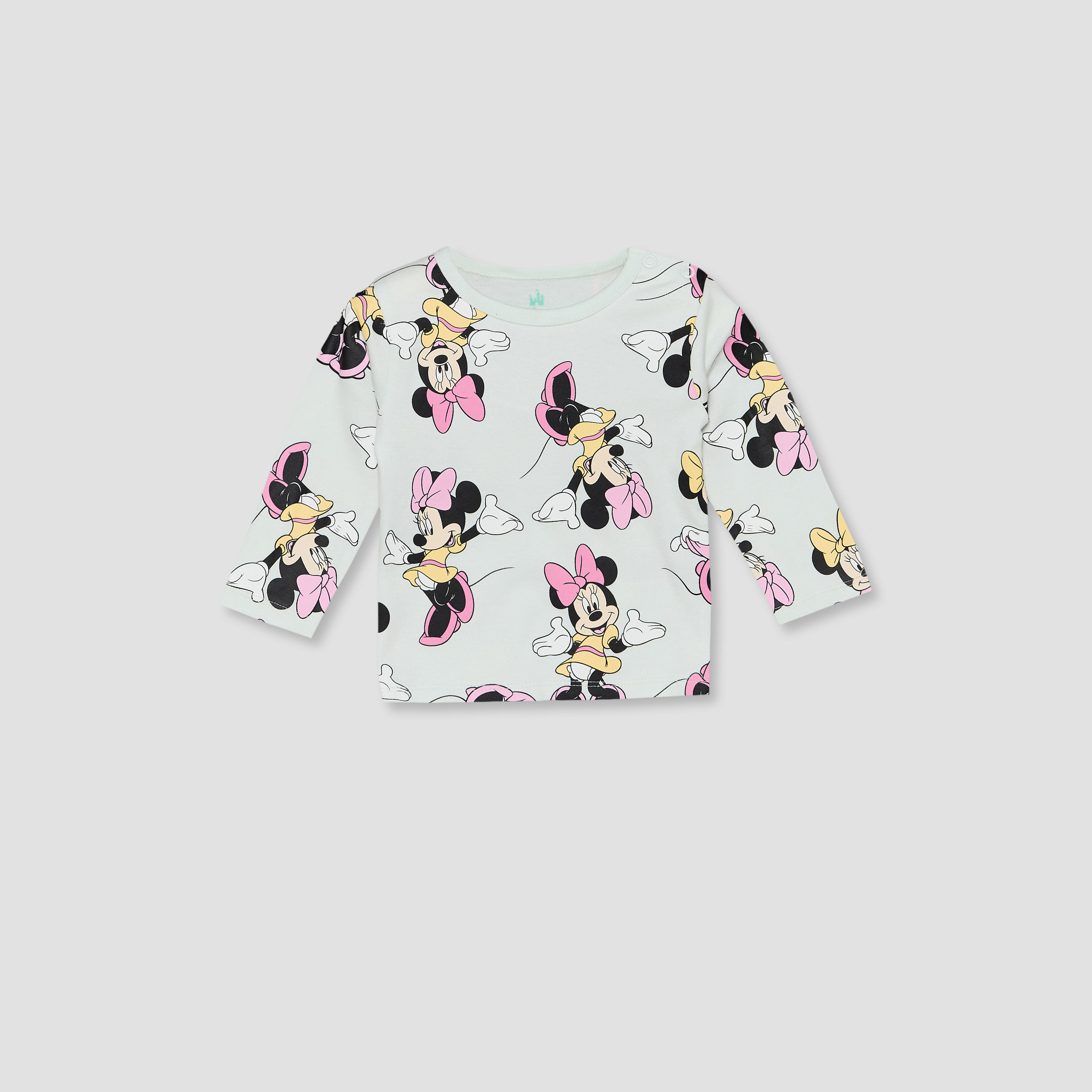 Disney Cotton Crew Neck Long Sleeves Pyjama Set with Minnie Mouse Print-baby-girls-clothing-nightwear-pyjamasets-image-3