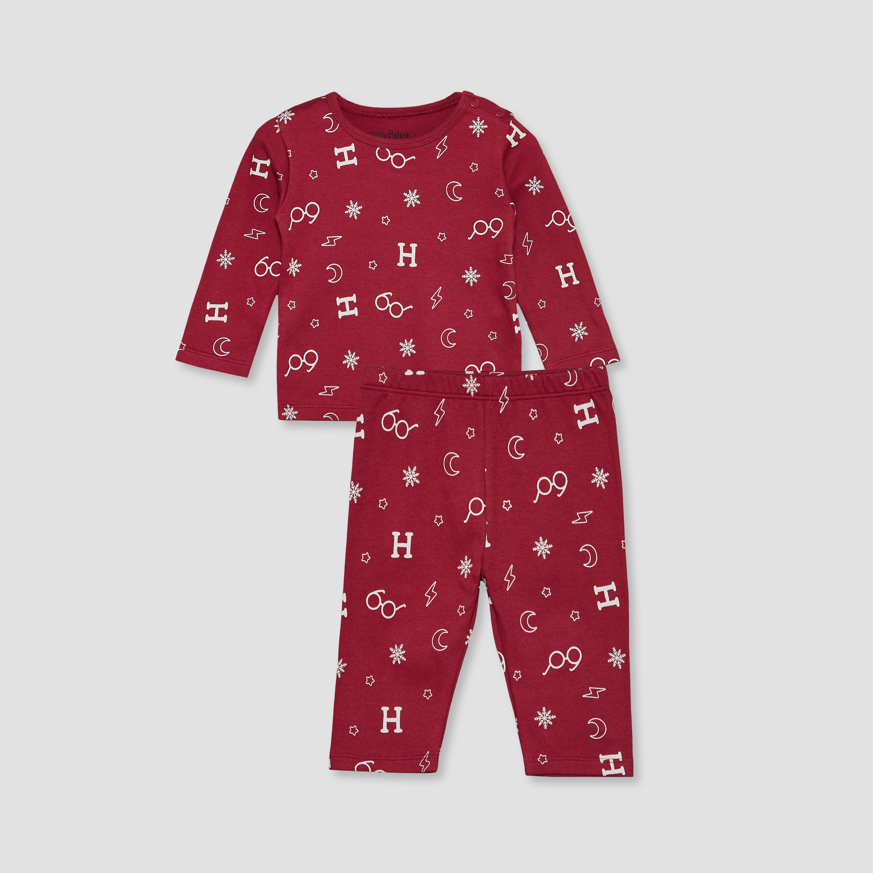 Disney Cotton Round Neck Long Sleeves Pyjama Set with Harry Potter Print-baby-boys-clothing-nightwear-pyjamasets-image-2