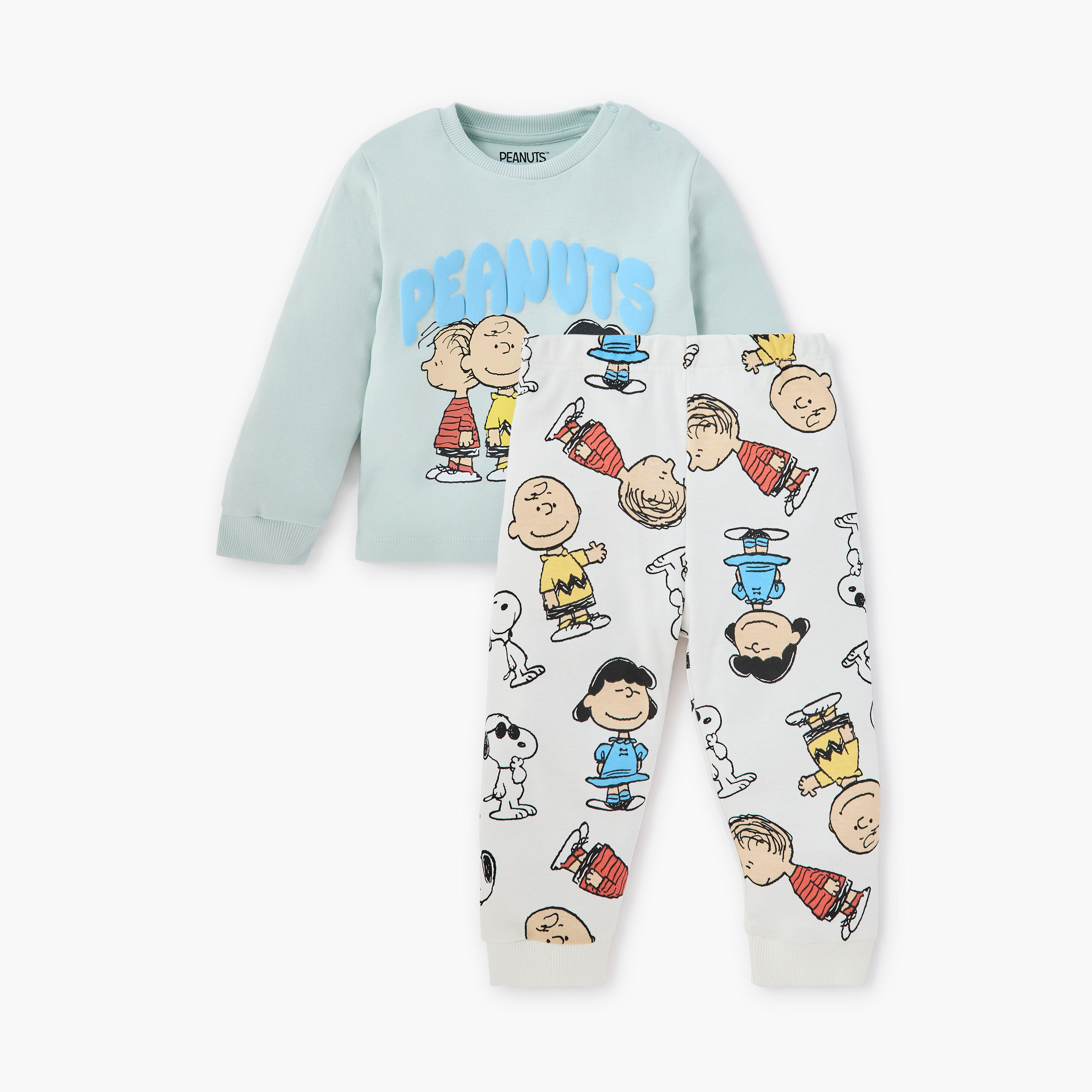 PEANUTS Print T-shirt and Pyjama Set-baby-boys-clothing-nightwear-pyjamasets-image-1