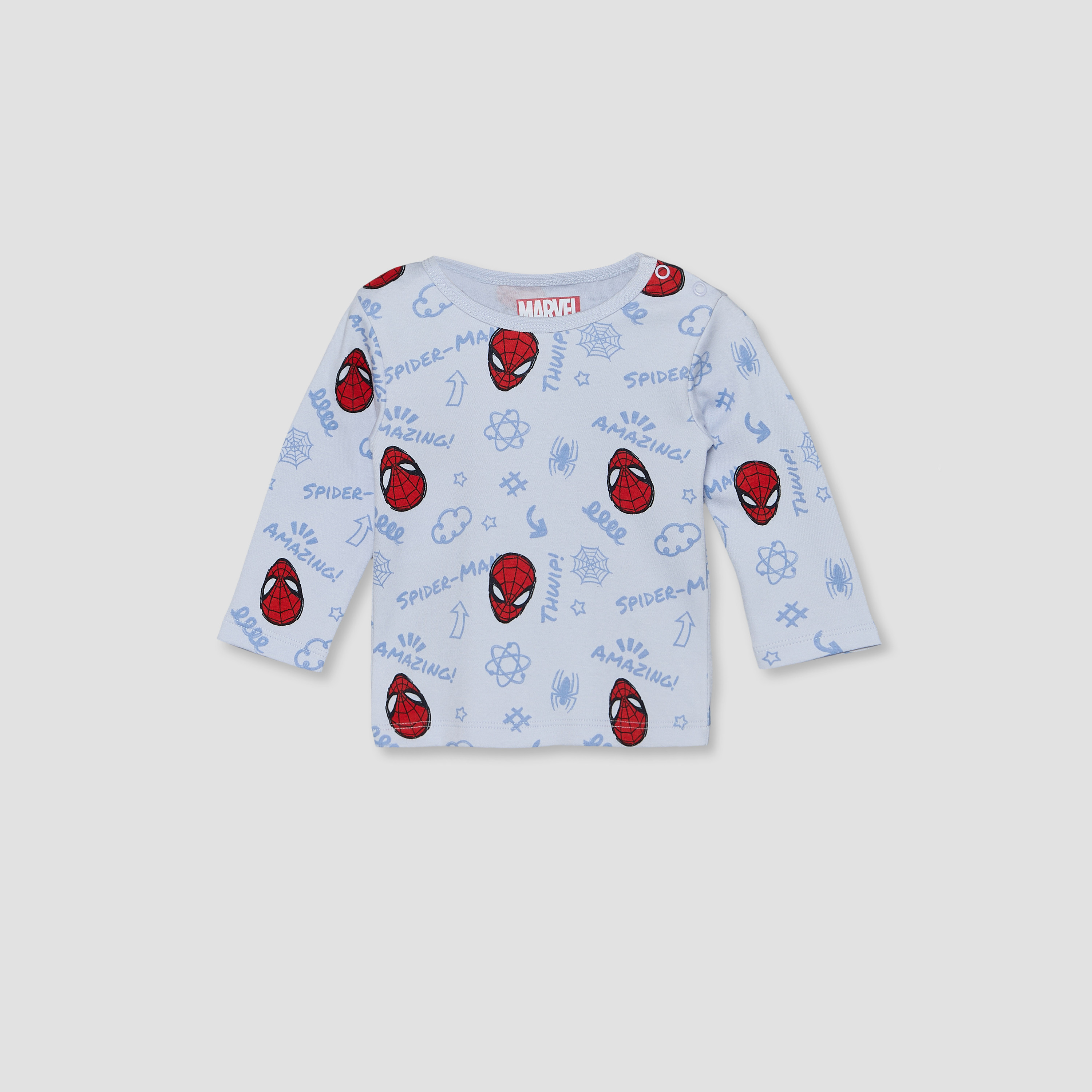 Disney Cotton Crew Neck Long Sleeves Pyjama Set with Spider-Man Print-baby-boys-clothing-nightwear-pyjamasets-image-3