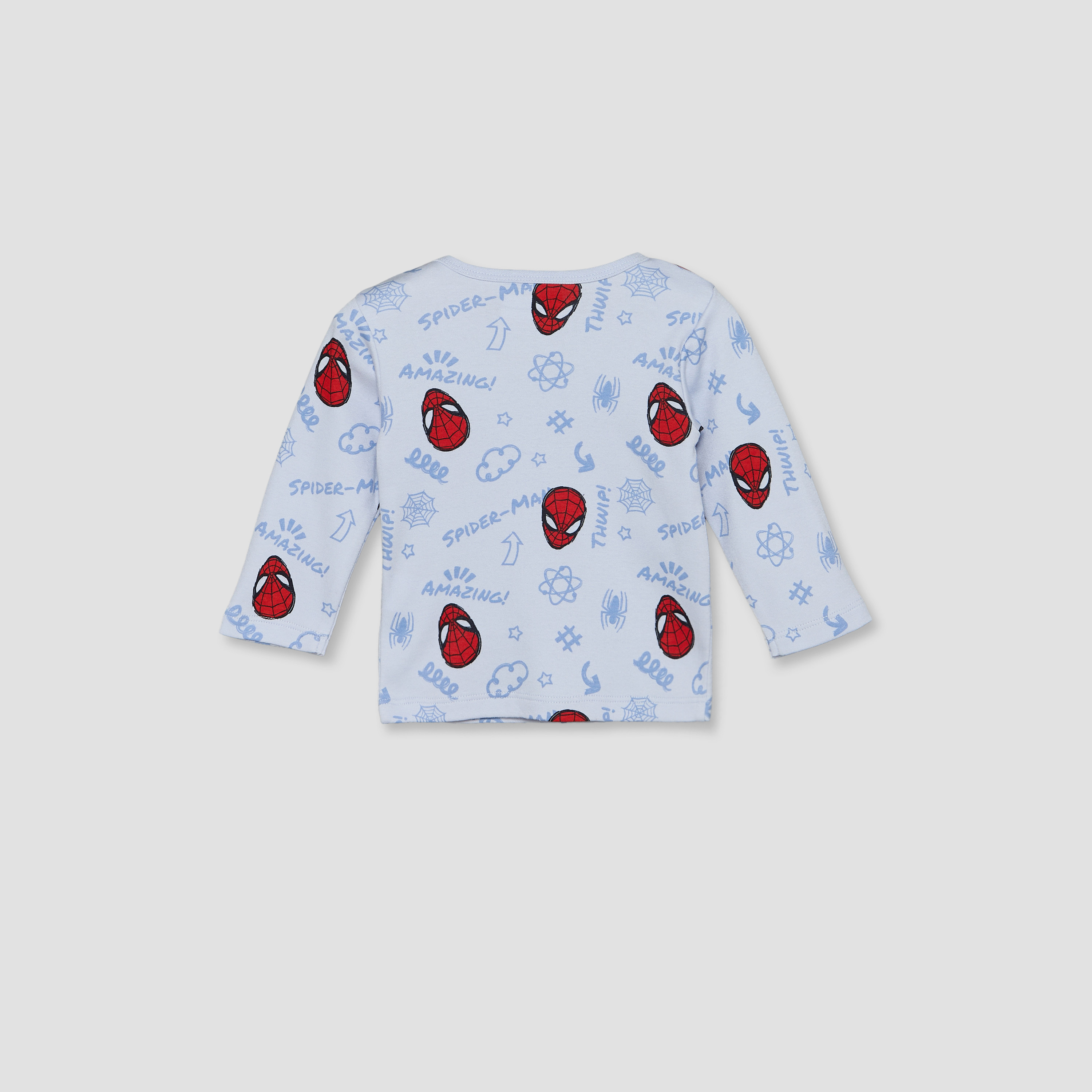 Disney Cotton Crew Neck Long Sleeves Pyjama Set with Spider-Man Print-baby-boys-clothing-nightwear-pyjamasets-image-4