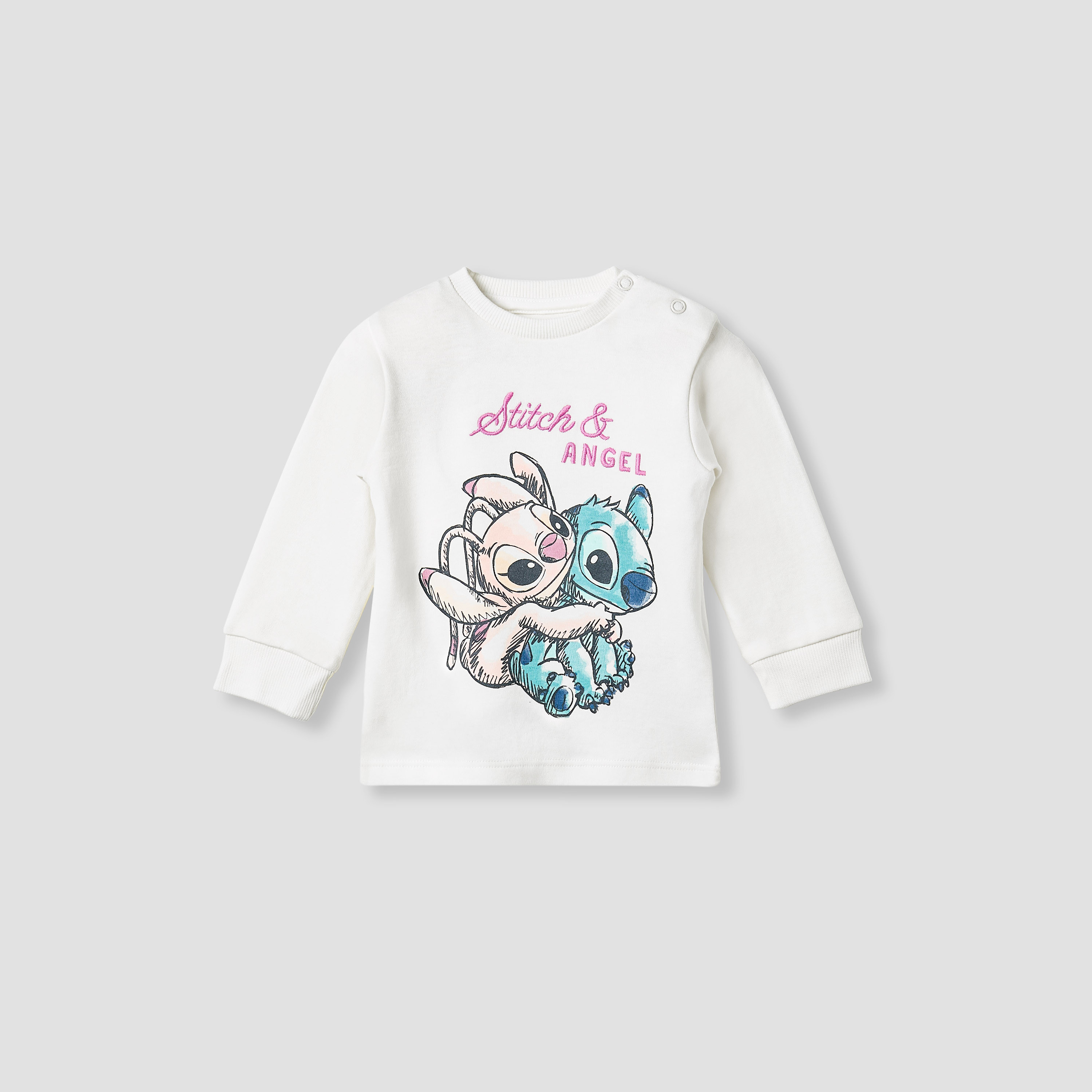 Disney Pyjama Set with Stitch and Angel Print - Cotton - Long Sleeves - Crew Neck-baby-boys-clothing-nightwear-pyjamasets-image-2