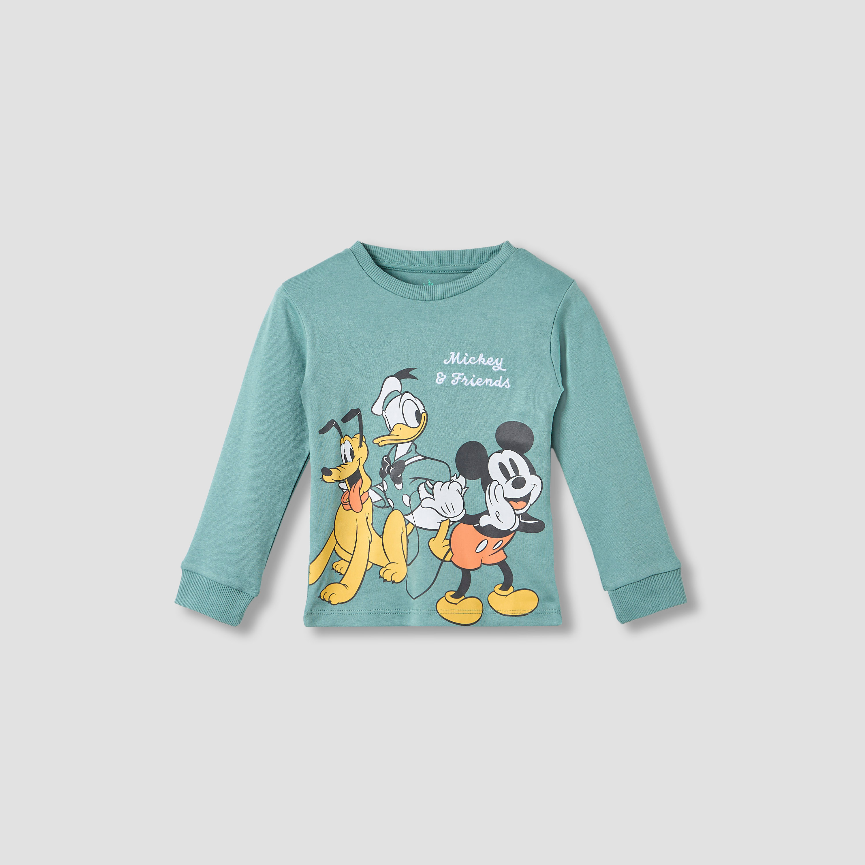 Disney Pyjama Set with Mickey Mouse and Friends Print - Cotton - Long Sleeves - Round Neck-baby-boys-clothing-nightwear-pyjamasets-image-2