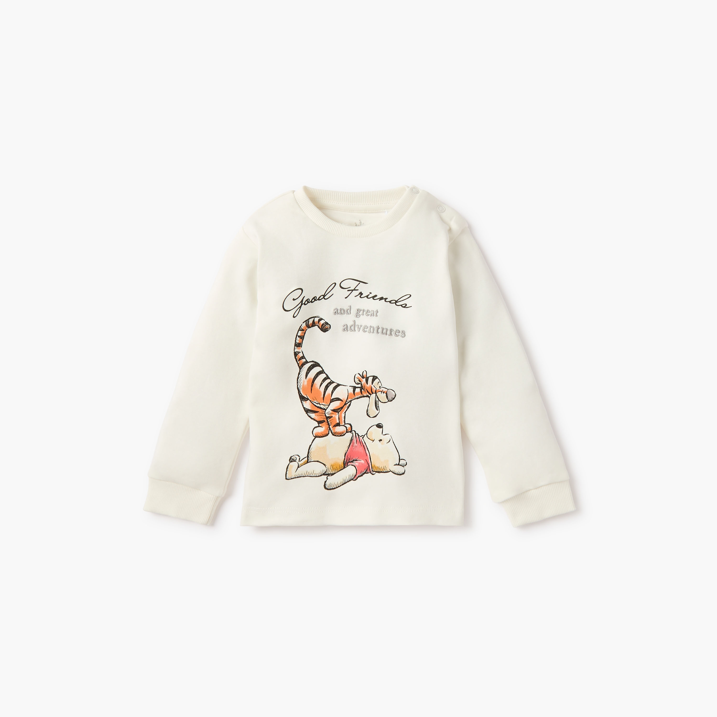 Disney Winnie the Pooh Print T-shirt and Pyjama Set-baby-boys-clothing-nightwear-pyjamasets-image-2