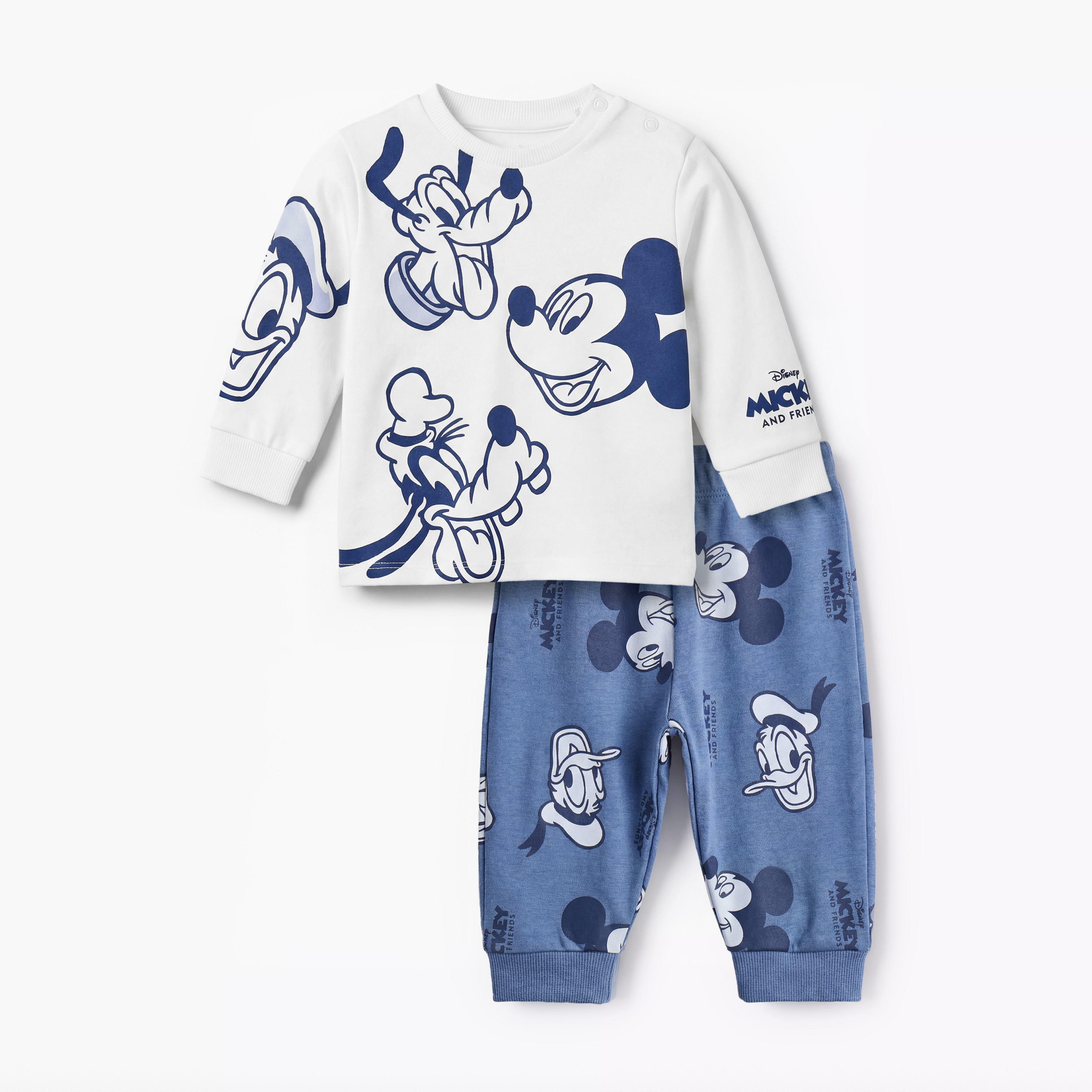 Disney Cotton Long Sleeves Pyjama Set with Mickey Mouse and Friends Print-baby-boys-clothing-nightwear-pyjamasets-image-2
