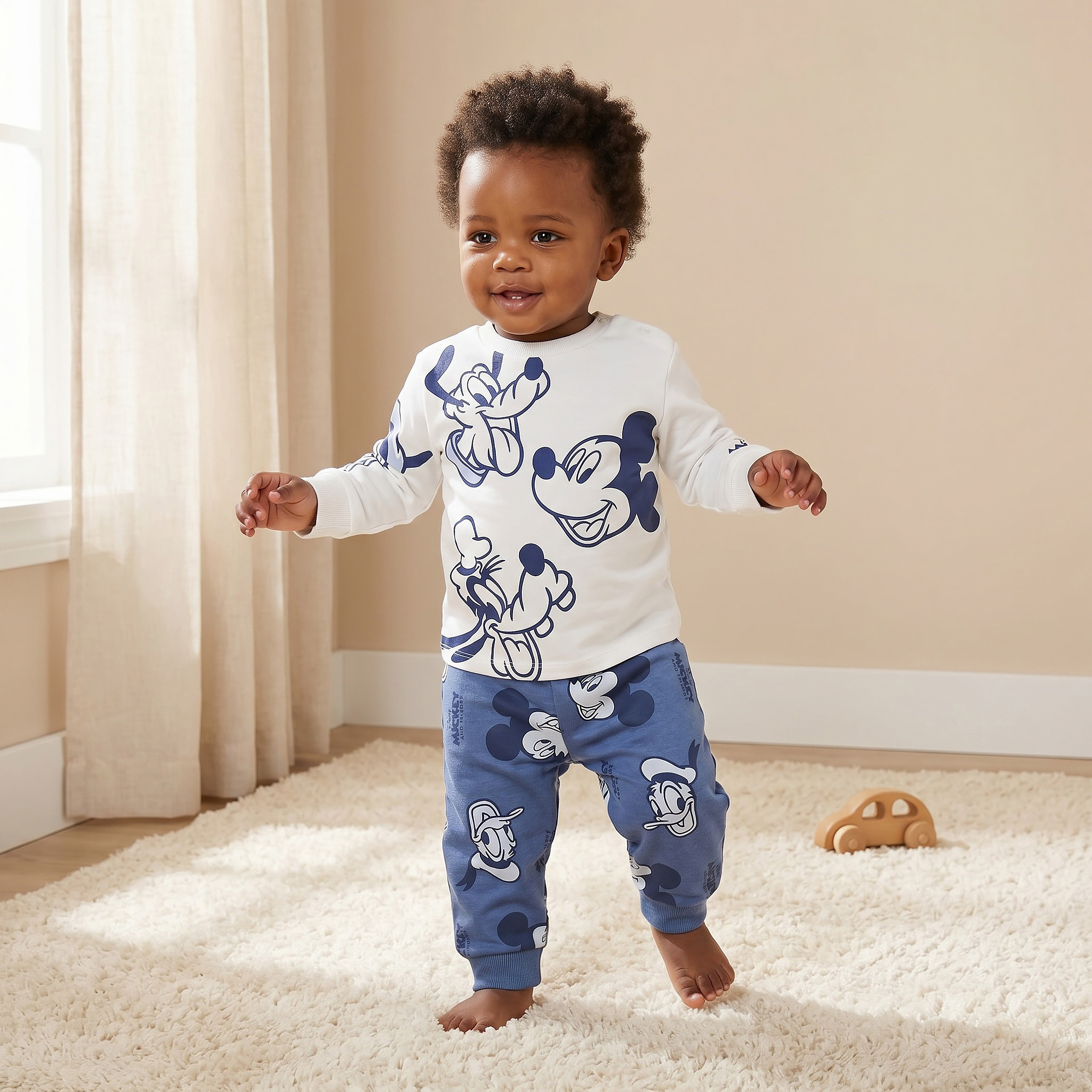 Disney Cotton Long Sleeves Pyjama Set with Mickey Mouse and Friends Print-baby-boys-clothing-nightwear-pyjamasets-image-1