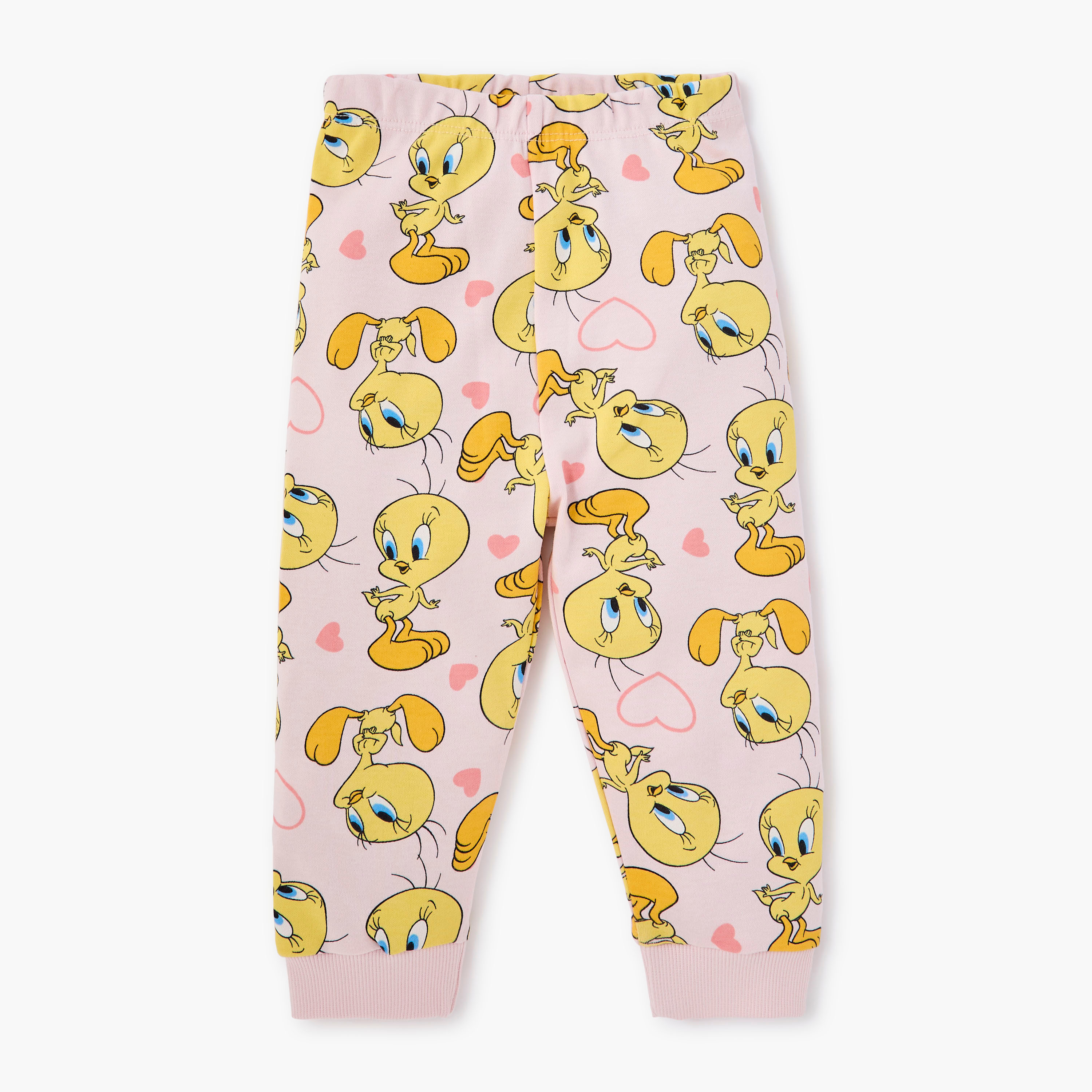 Disney Tweety Print T-shirt and Pyjama Set-baby-girls-clothing-nightwear-pyjamasets-image-3