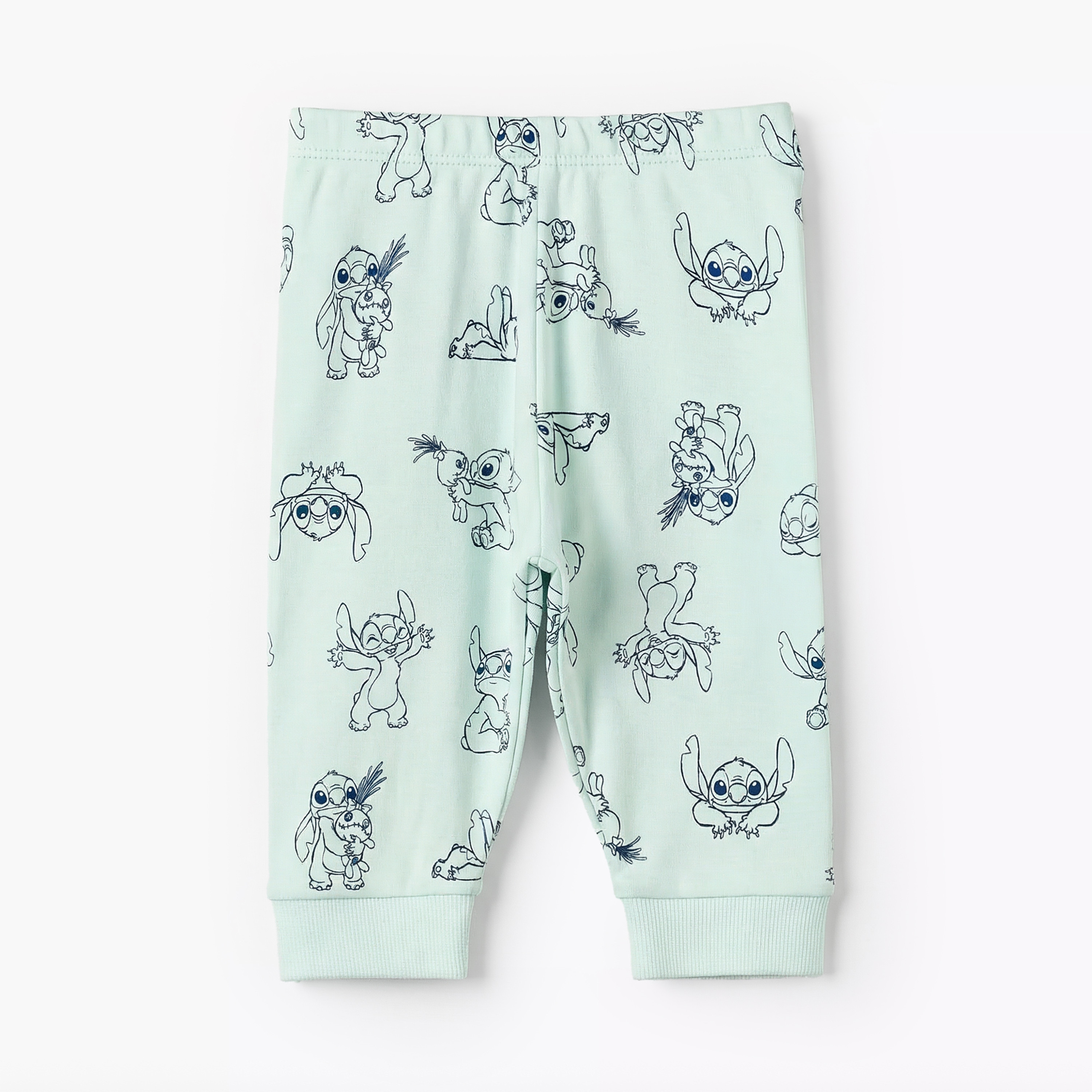 Disney Cotton Round Neck Long Sleeves Pyjama Set with Stitch Applique-baby-boys-clothing-nightwear-pyjamasets-image-4